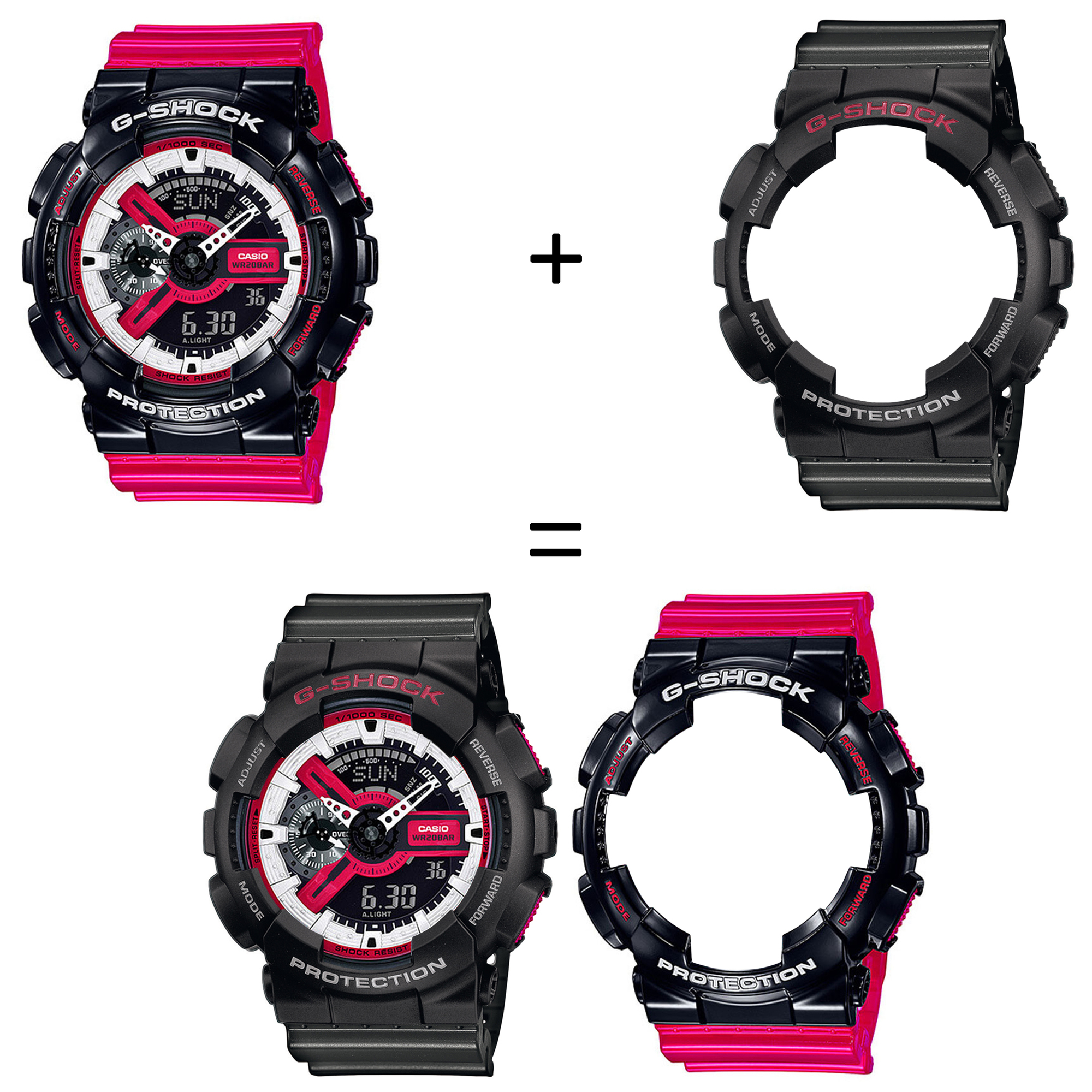 Casio SET GA-110RB-1AER + BEZEL 10378531 + PASEK 10467764 zegarek - miniatura 2