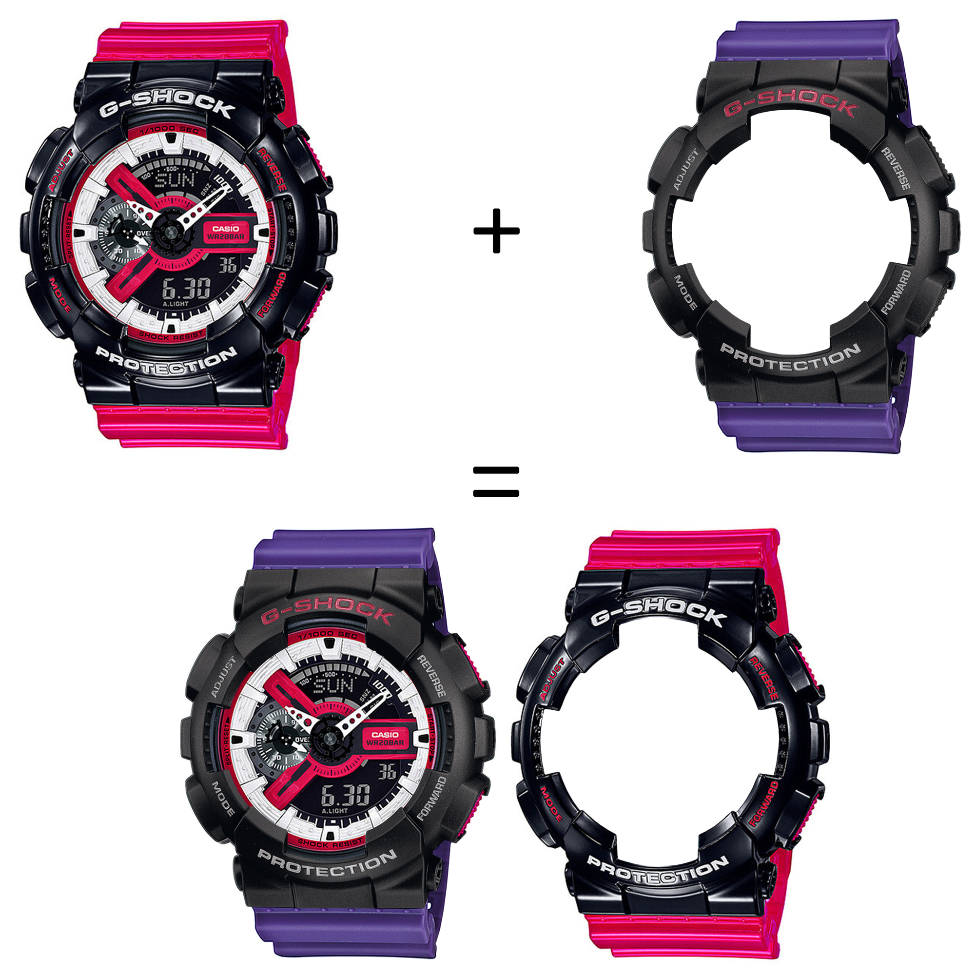 Casio SET GA-110RB-1AER + BEZEL 10378531 + PASEK 10498156 zegarek - miniatura 2