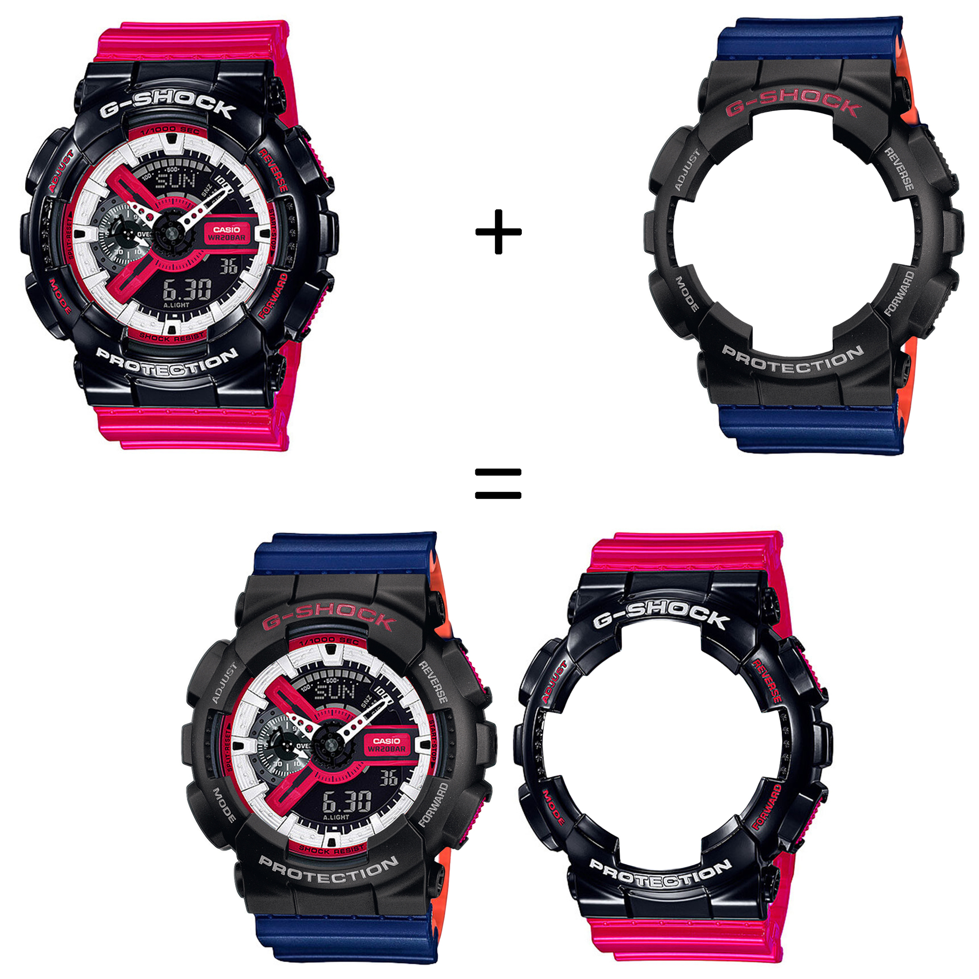 Casio SET GA-110RB-1AER + BEZEL 10378531 + PASEK 10527467 zegarek - miniatura 2