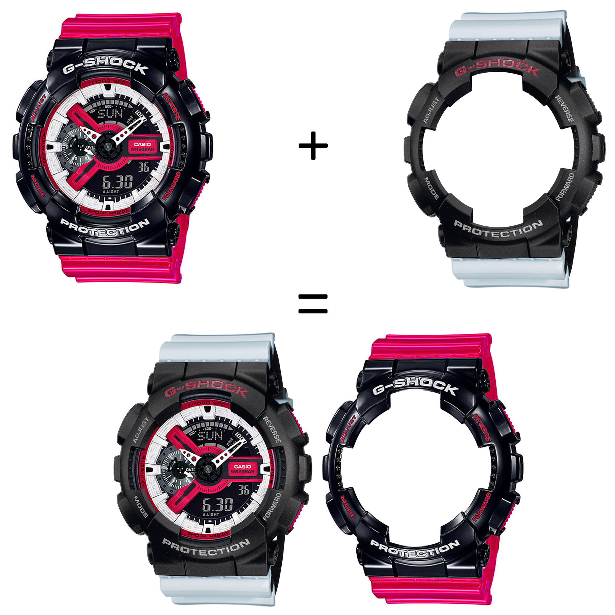 Casio SET GA-110RB-1AER + BEZEL 10378531 + PASEK 10527469 zegarek - miniatura 2
