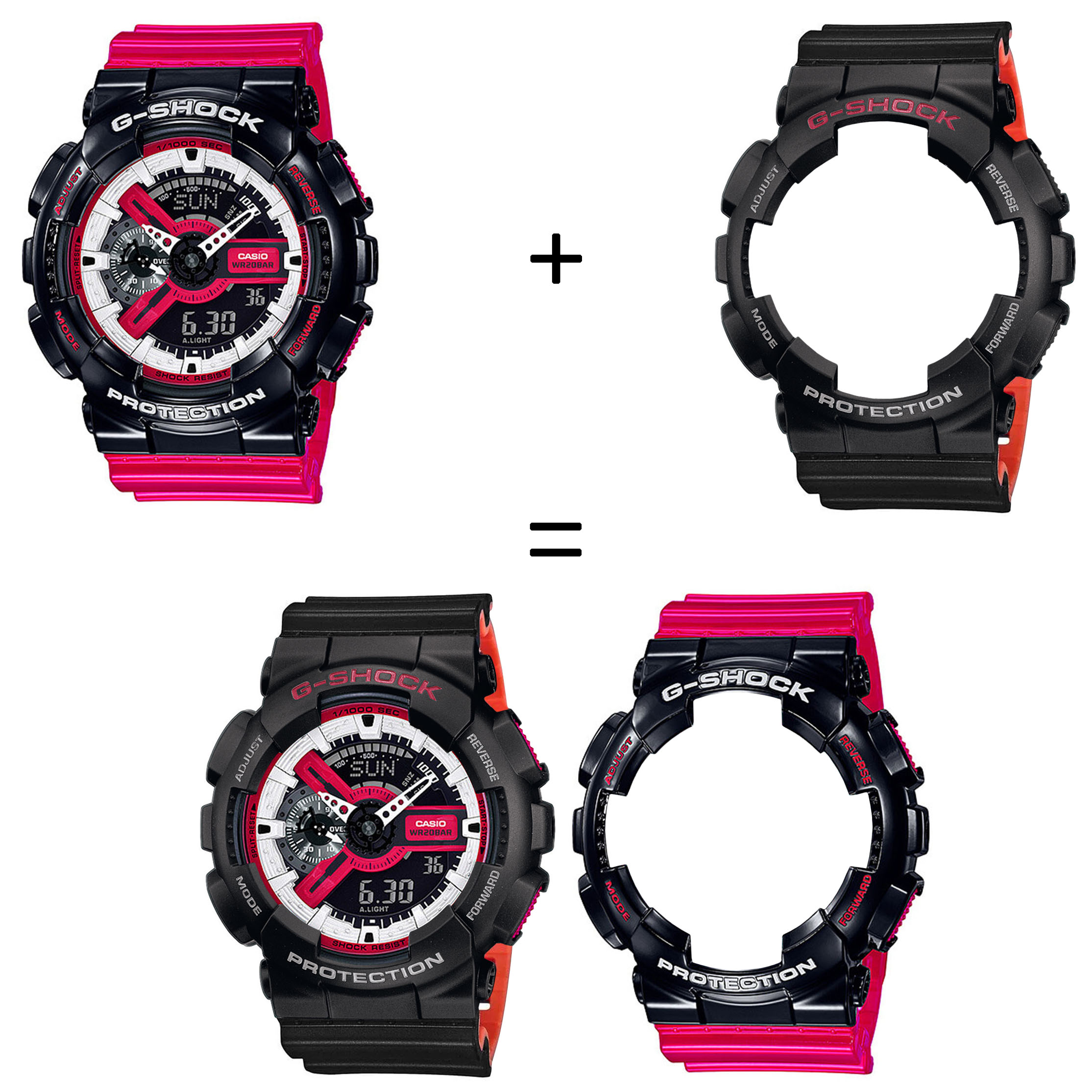 Casio SET GA-110RB-1AER + BEZEL 10378531 + PASEK 10577142 zegarek - miniatura 2