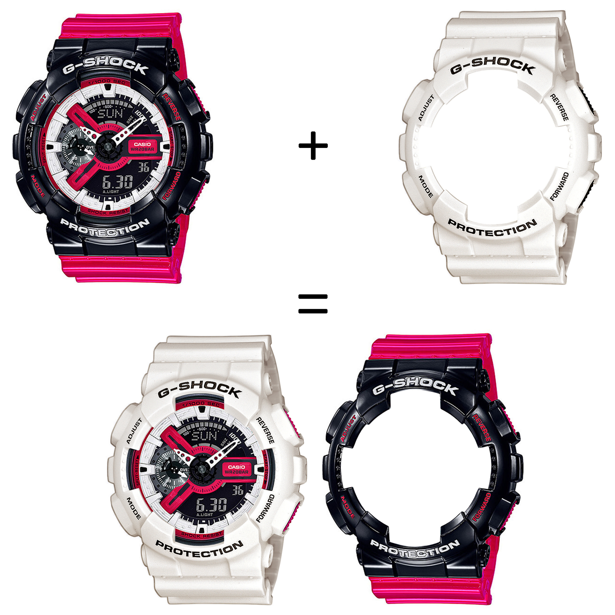 Casio SET GA-110RB-1AER + BEZEL 10395292 + PASEK 10395227 zegarek - miniatura 2