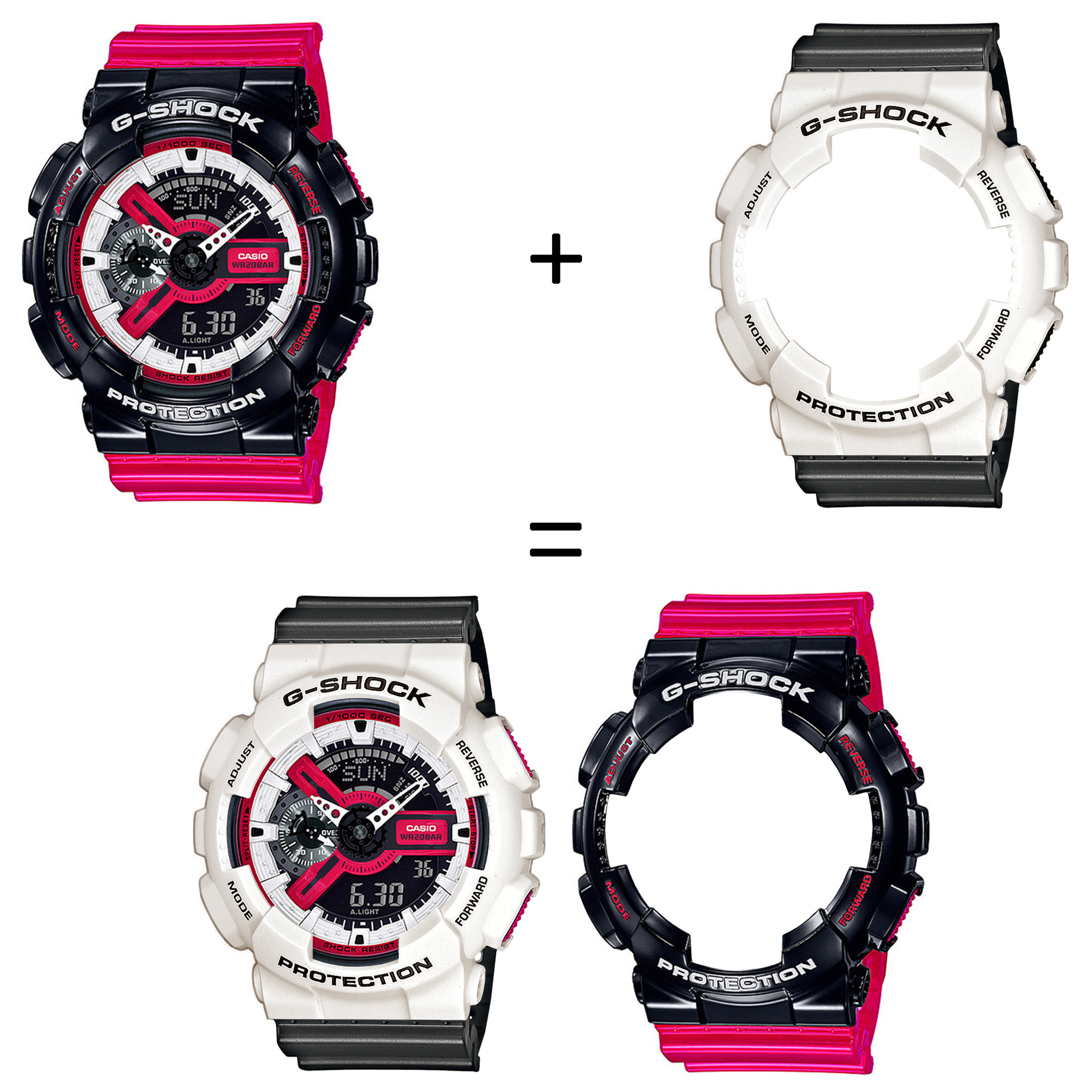 Casio SET GA-110RB-1AER + BEZEL 10395292 + PASEK 10467764 zegarek - miniatura 2