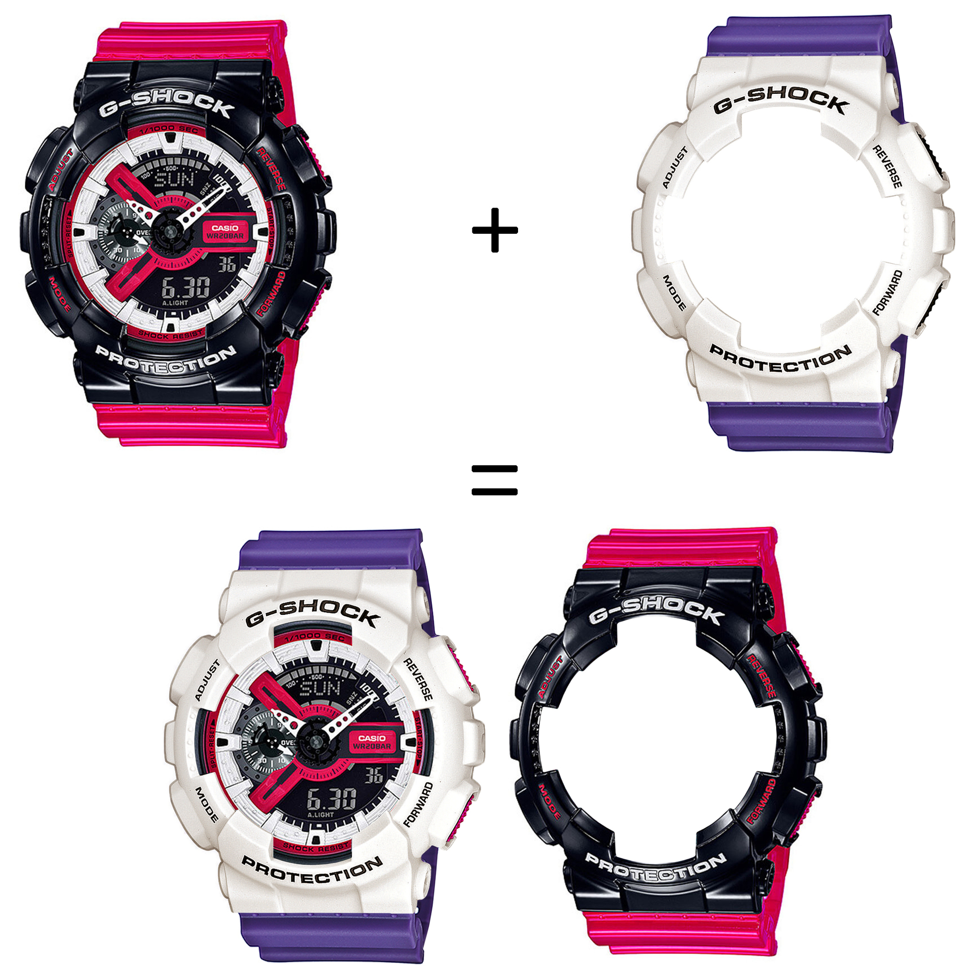 Casio SET GA-110RB-1AER + BEZEL 10395292 + PASEK 10498156 zegarek - miniatura 2