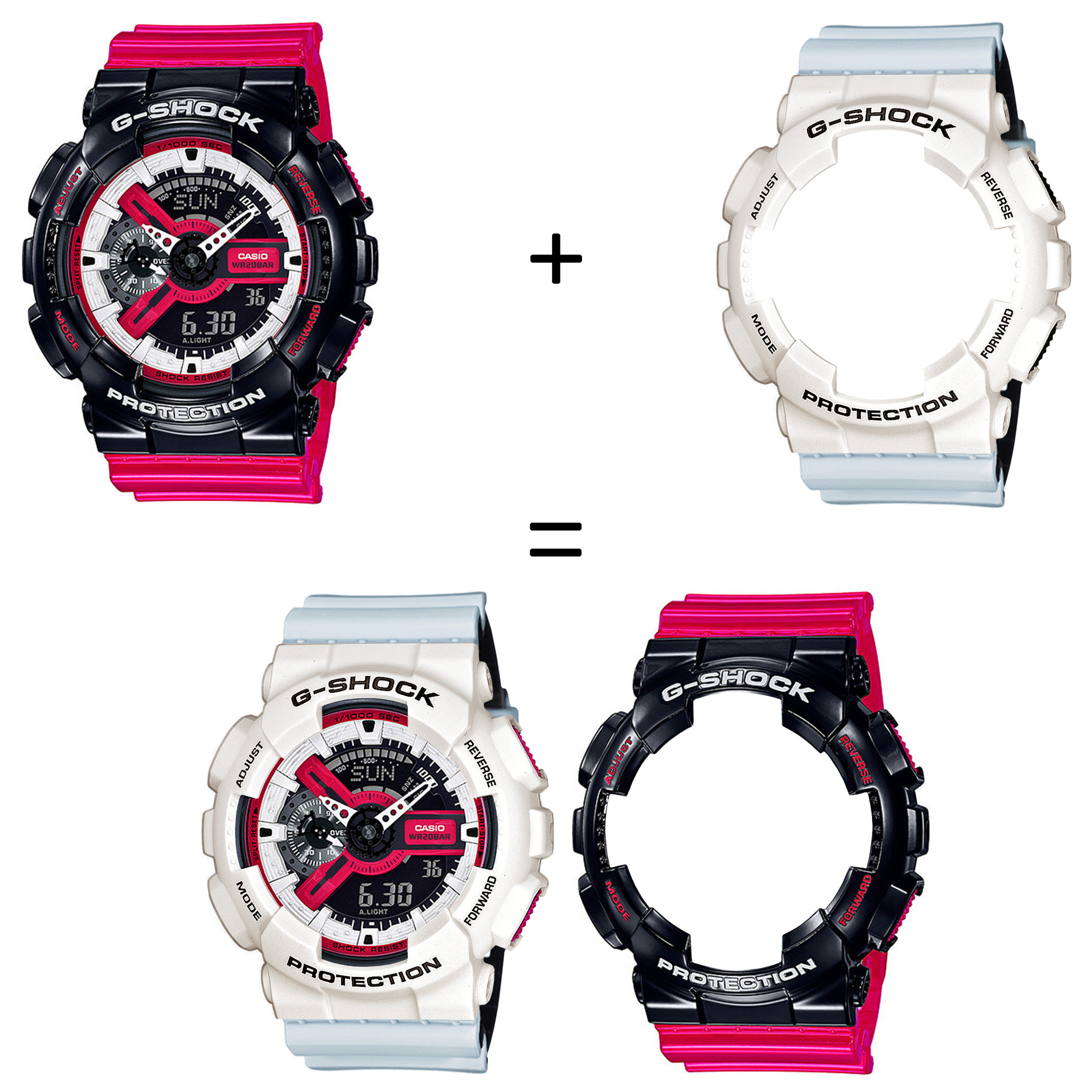 Casio SET GA-110RB-1AER + BEZEL 10395292 + PASEK 10527469 zegarek - miniatura 2