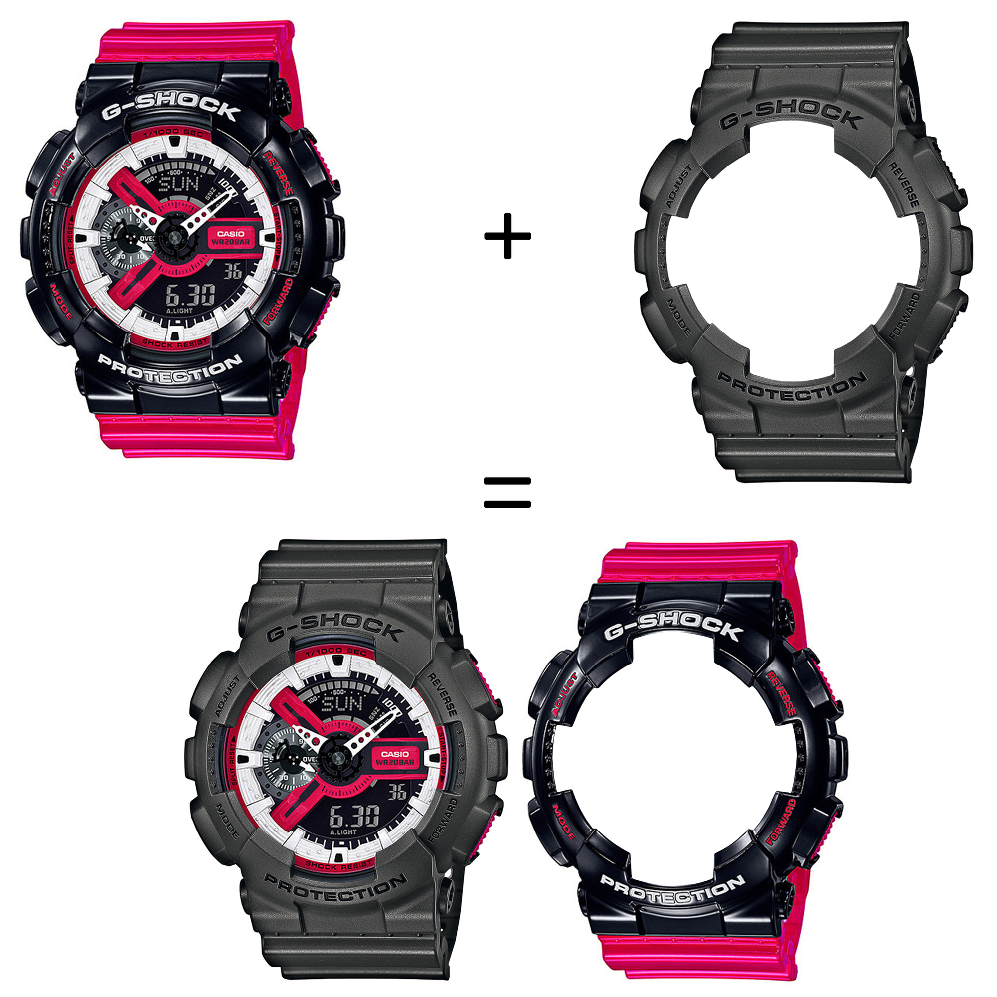 Casio SET GA-110RB-1AER + BEZEL 10467795 + PASEK 10467764 zegarek - miniatura 2