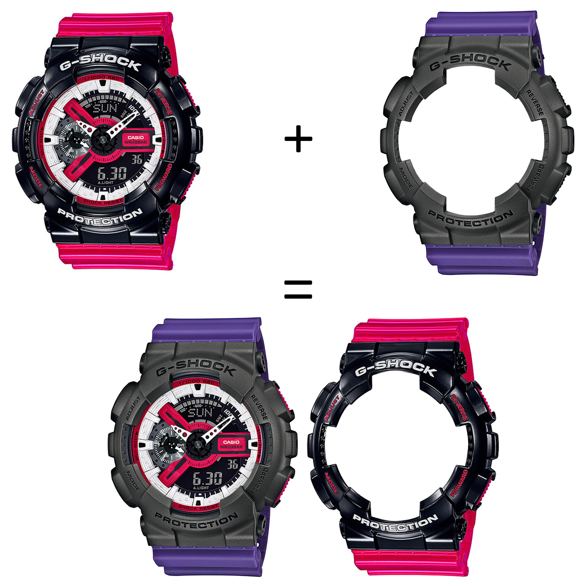 Casio SET GA-110RB-1AER + BEZEL 10467795 + PASEK 10498156 zegarek - miniatura 2