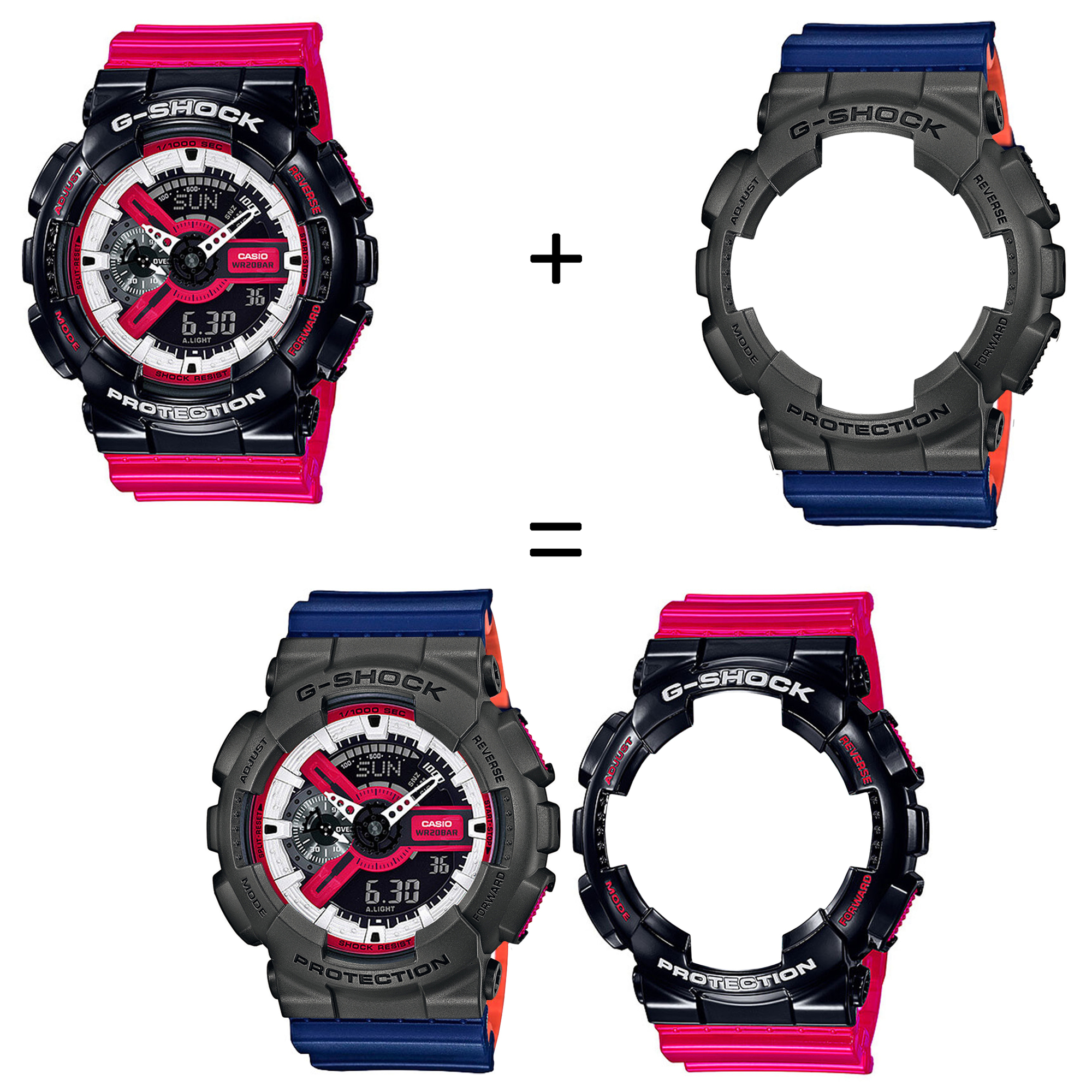 Casio SET GA-110RB-1AER + BEZEL 10467795 + PASEK 10527467 zegarek - miniatura 2