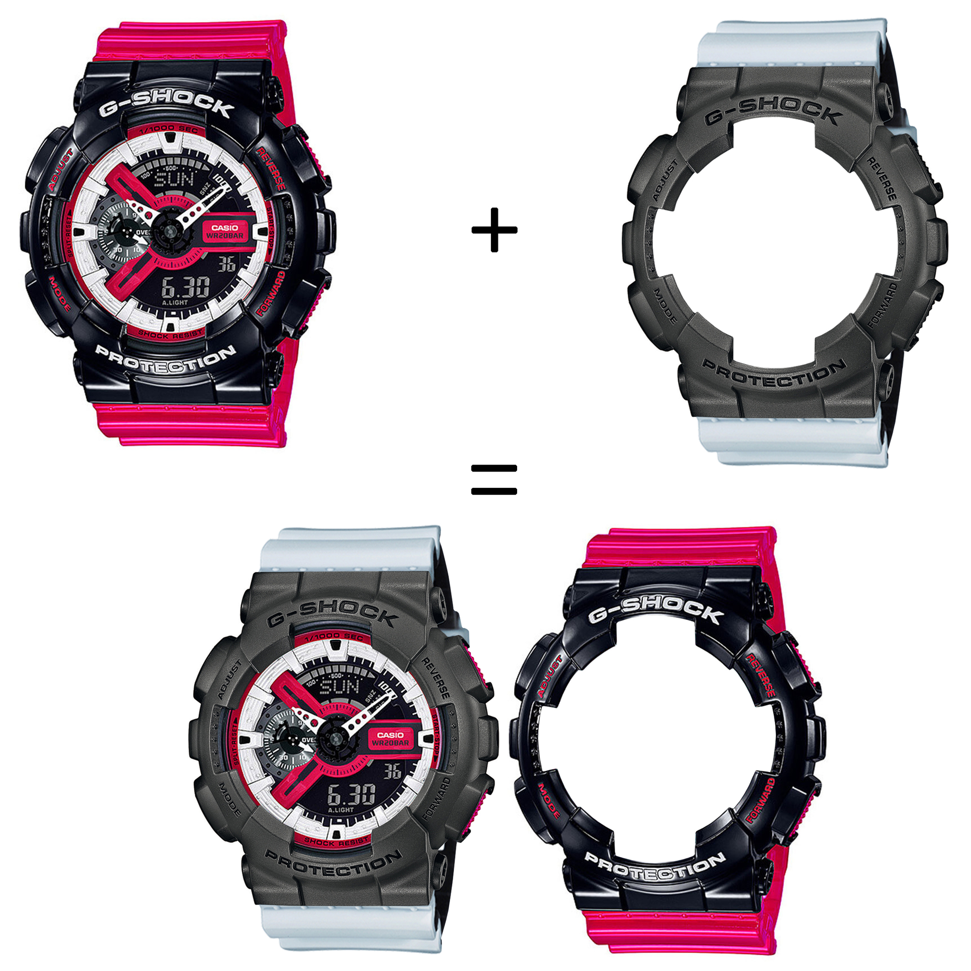 Casio SET GA-110RB-1AER + BEZEL 10467795 + PASEK 10527469 zegarek - miniatura 2