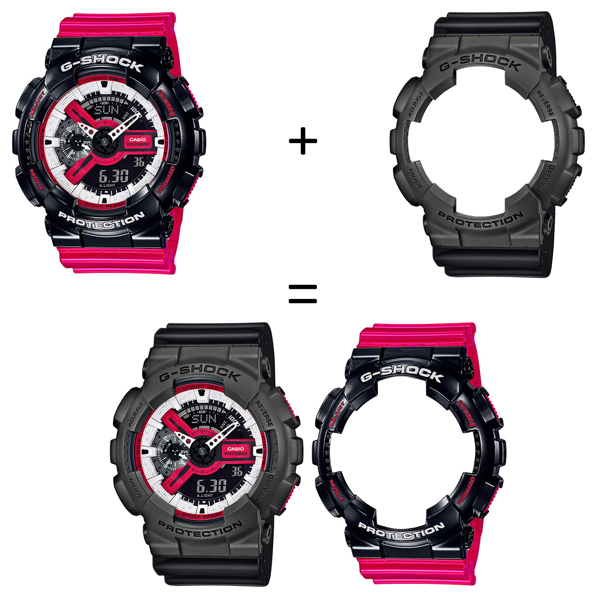 Casio SET GA-110RB-1AER + BEZEL 10467795 + PASEK 10536683 zegarek - miniatura 2