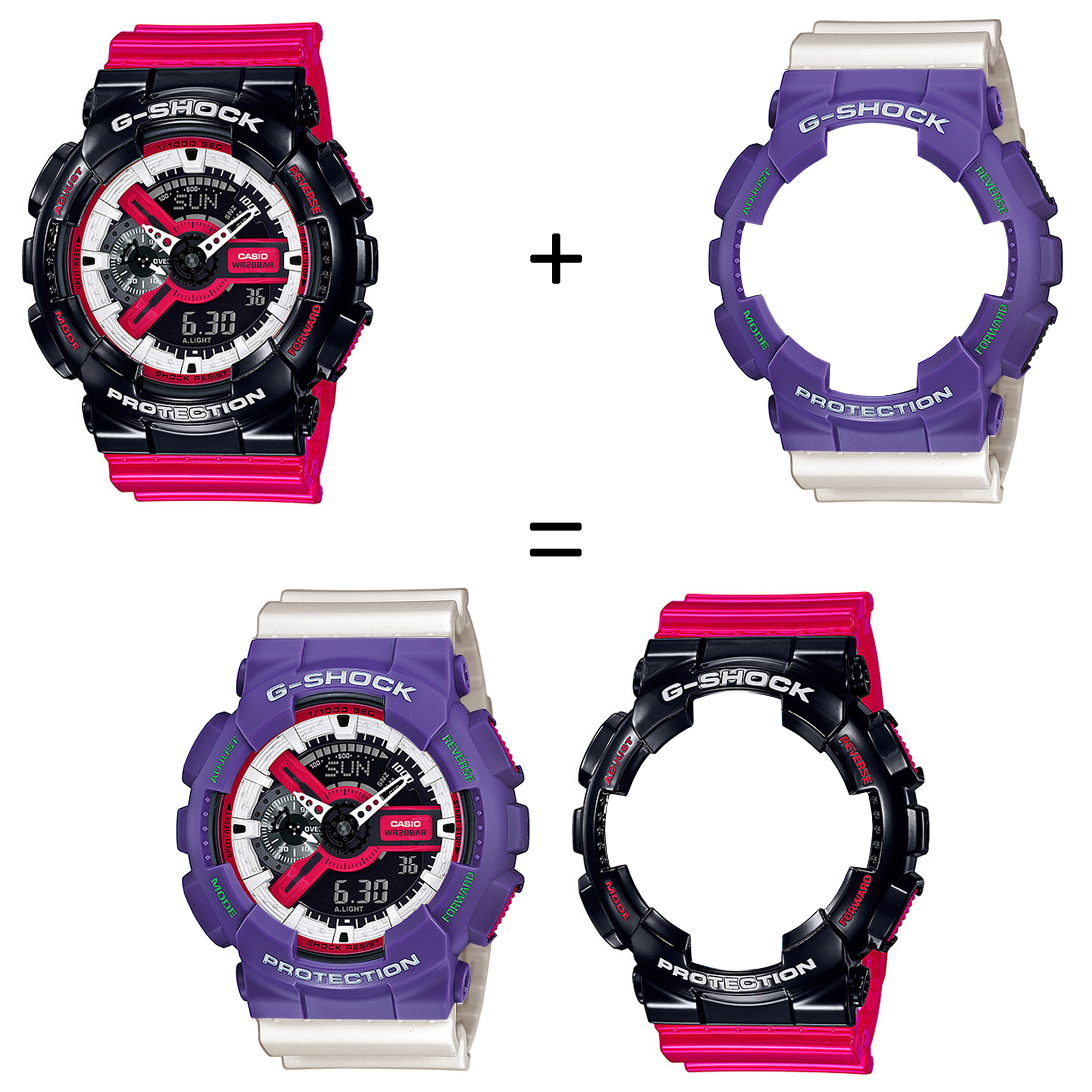 Casio SET GA-110RB-1AER + BEZEL 10498250 + PASEK 10395227 zegarek - miniatura 2
