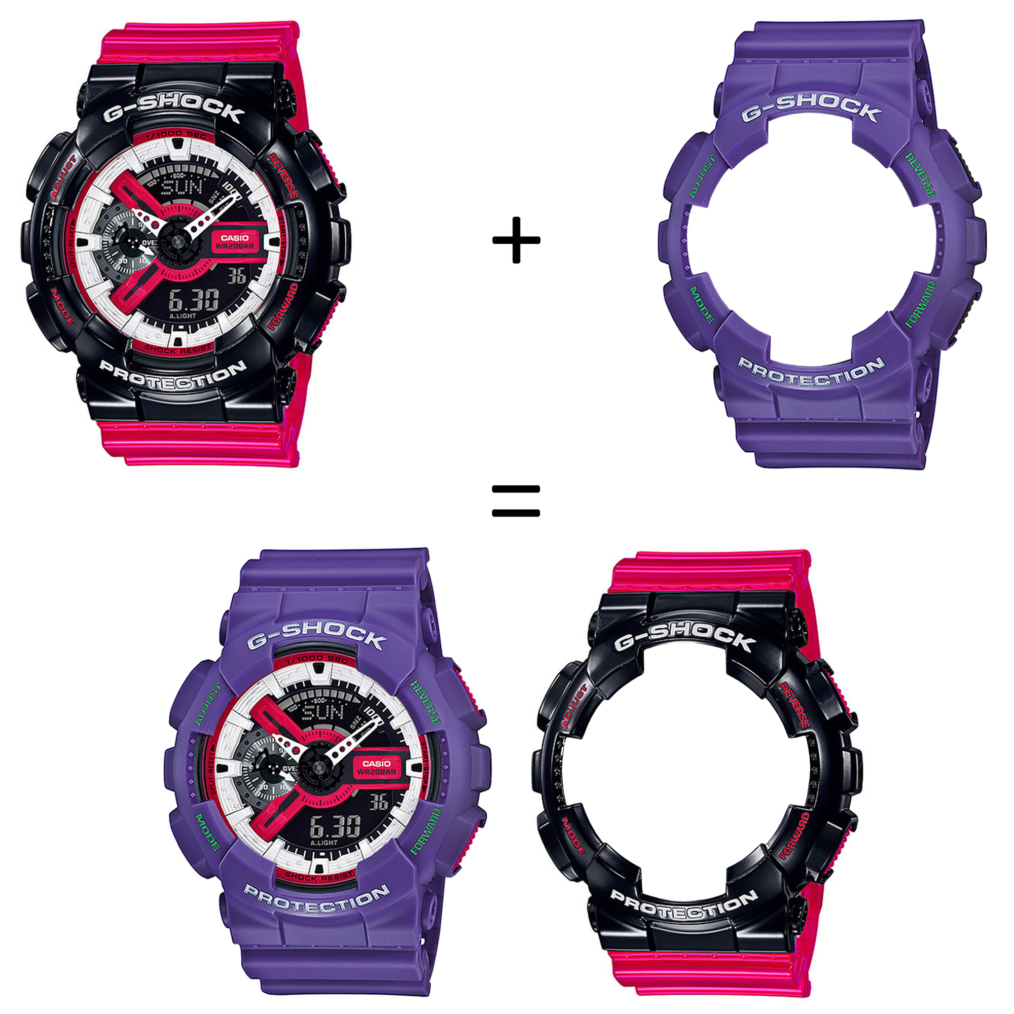 Casio SET GA-110RB-1AER + BEZEL 10498250 + PASEK 10498156 zegarek - miniatura 2