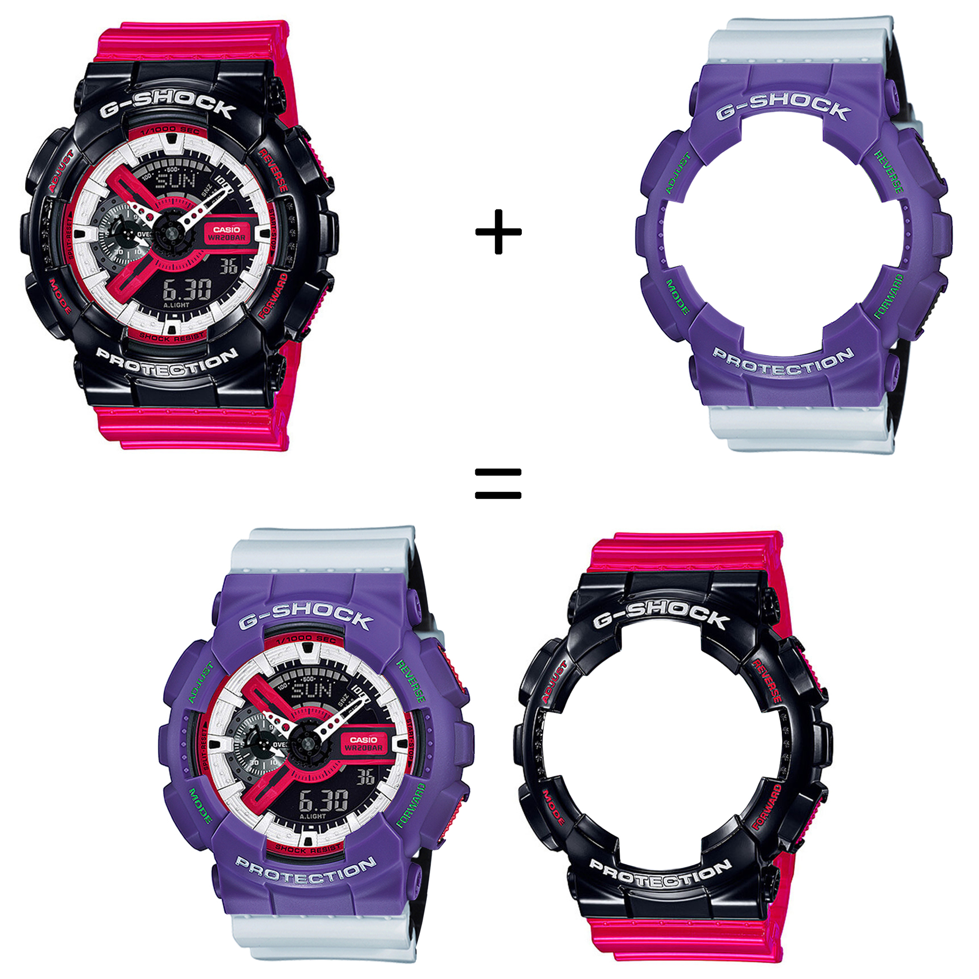 Casio SET GA-110RB-1AER + BEZEL 10498250 + PASEK 10527469 zegarek - miniatura 2