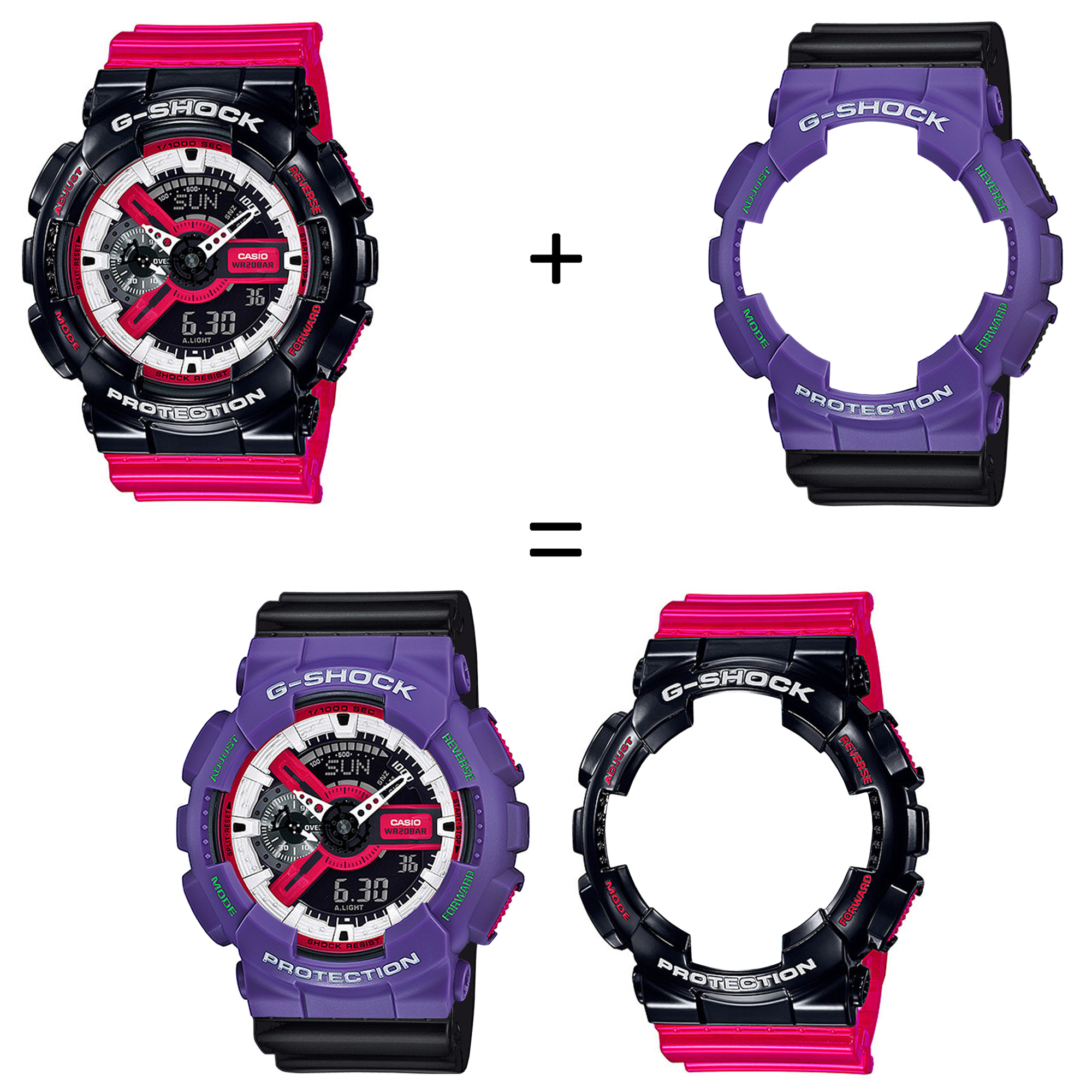 Casio SET GA-110RB-1AER + BEZEL 10498250 + PASEK 10536683 zegarek - miniatura 2