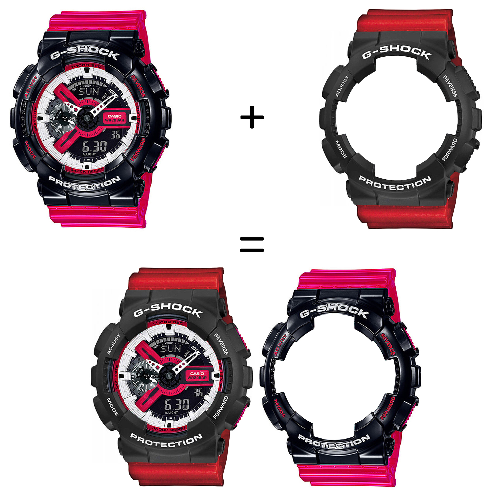 Casio SET GA-110RB-1AER + BEZEL 10508136 + PASEK 10395226 zegarek - miniatura 2