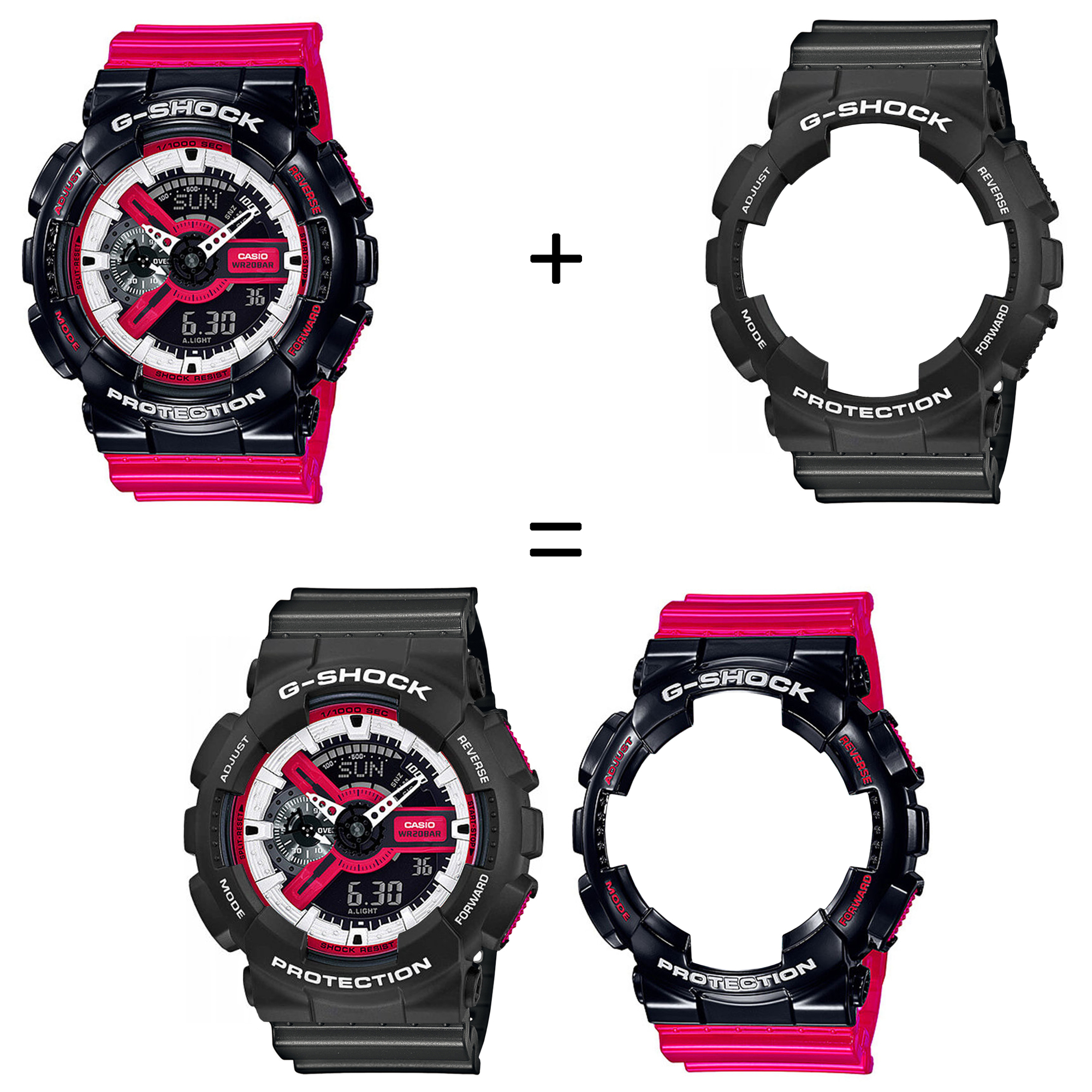 Casio SET GA-110RB-1AER + BEZEL 10508136 + PASEK 10467764 zegarek - miniatura 2
