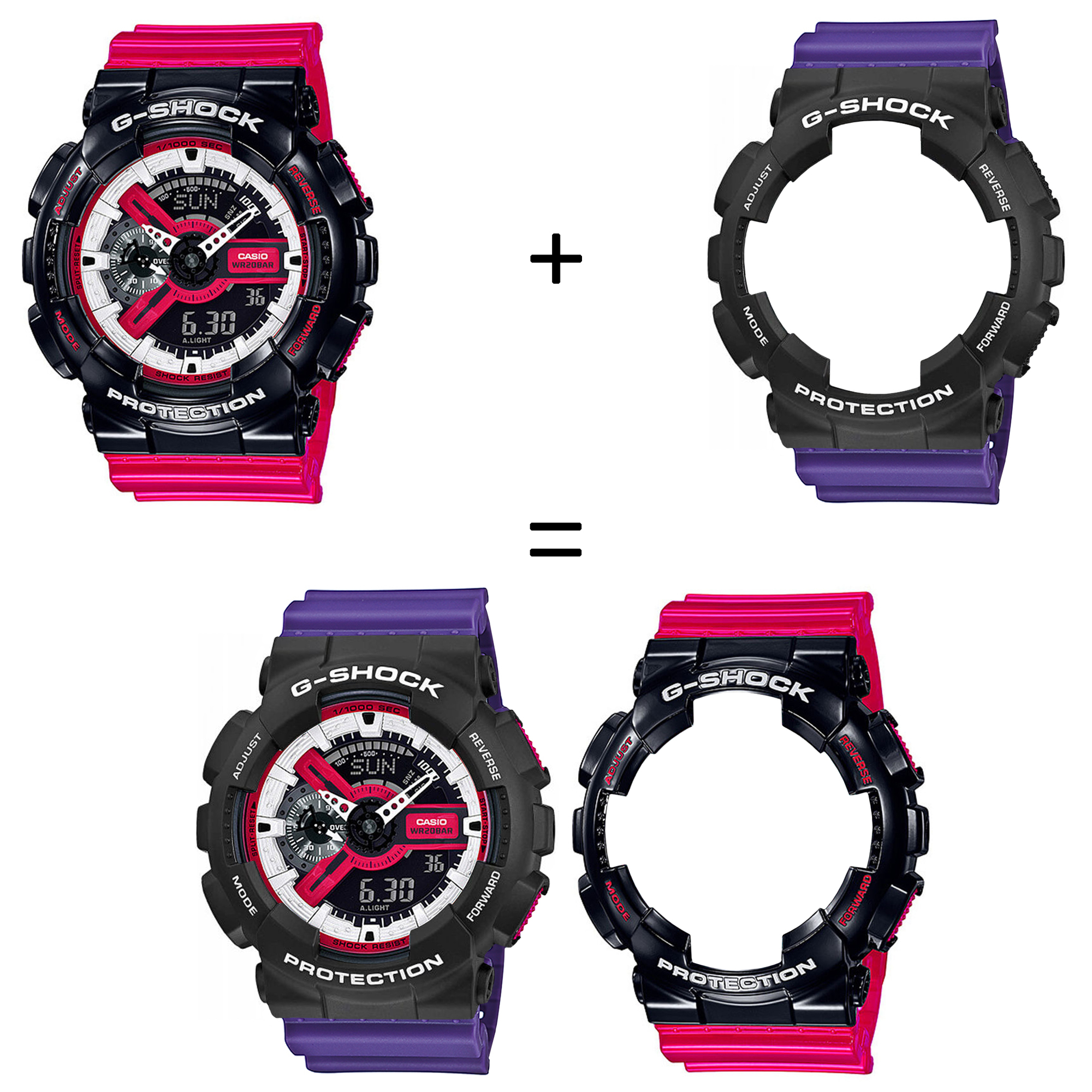 Casio SET GA-110RB-1AER + BEZEL 10508136 + PASEK 10498156 zegarek - miniatura 2
