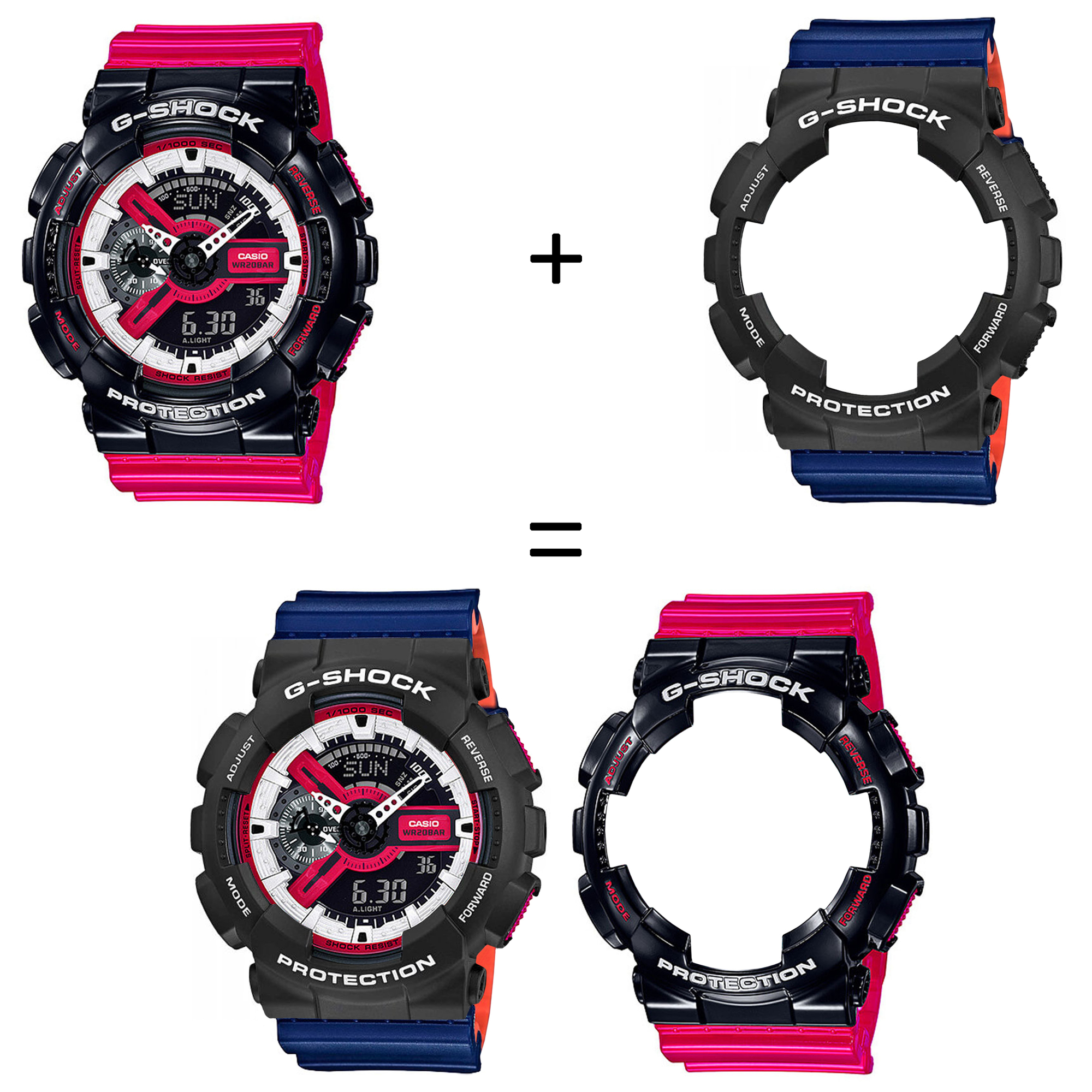 Casio SET GA-110RB-1AER + BEZEL 10508136 + PASEK 10527467 zegarek - miniatura 2