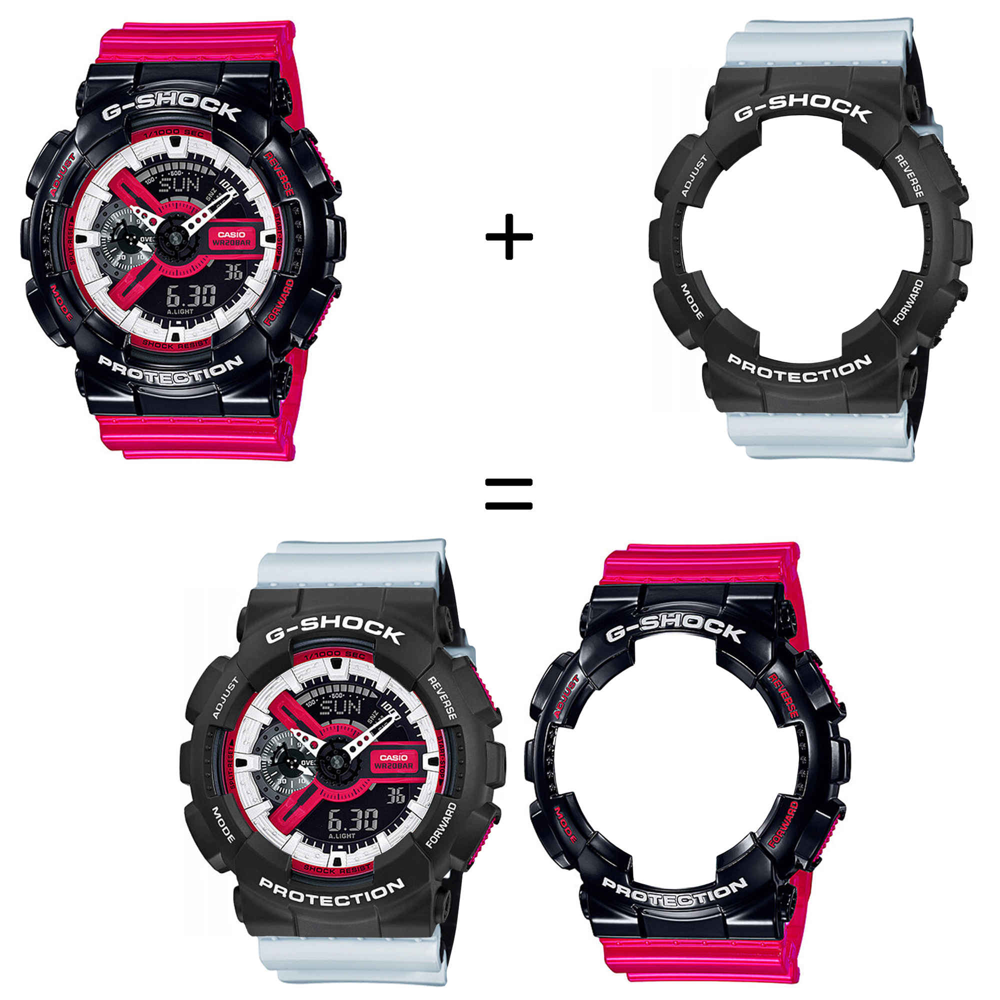 Casio SET GA-110RB-1AER + BEZEL 10508136 + PASEK 10527469 zegarek - miniatura 2