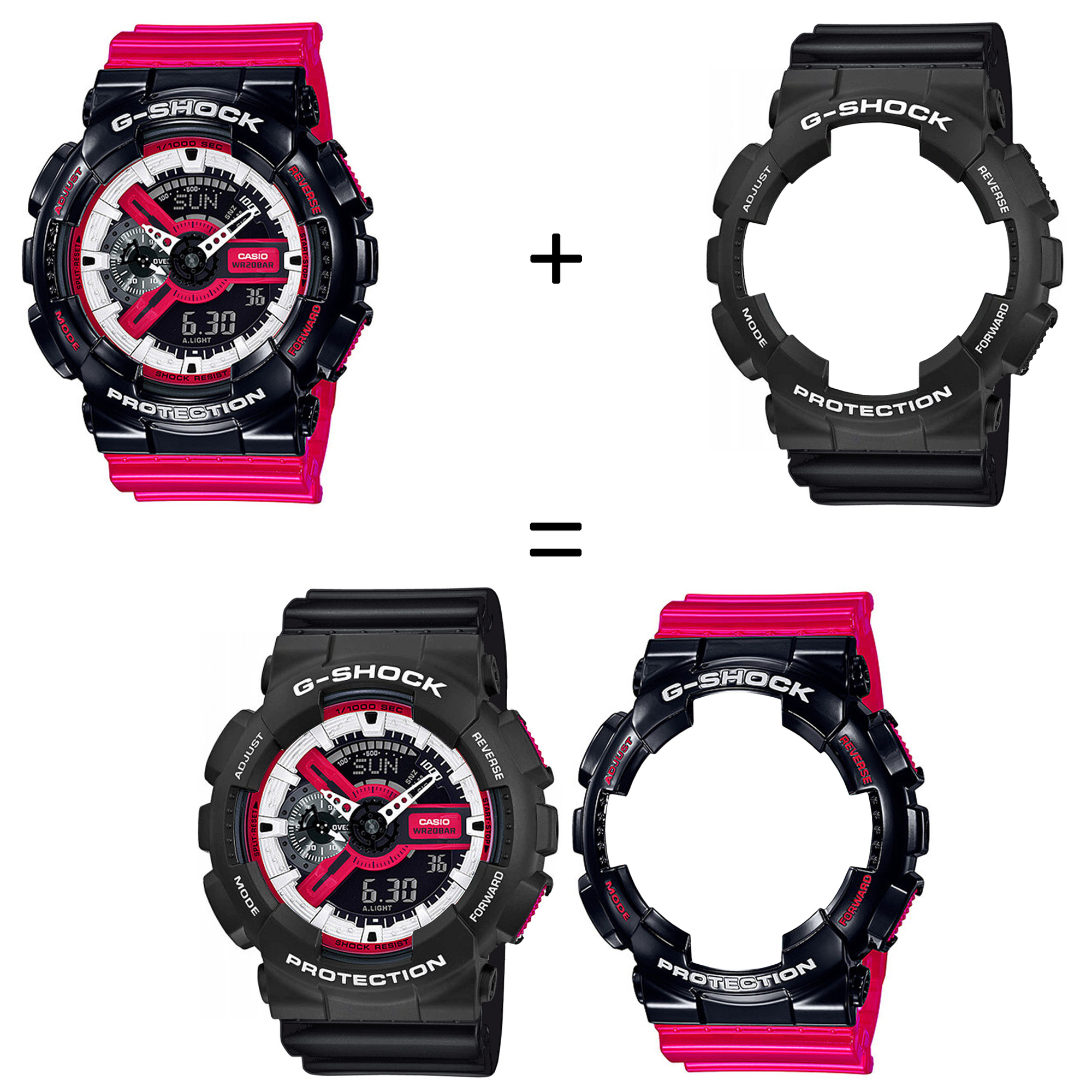 Casio SET GA-110RB-1AER + BEZEL 10508136 + PASEK 10536683 zegarek - miniatura 2