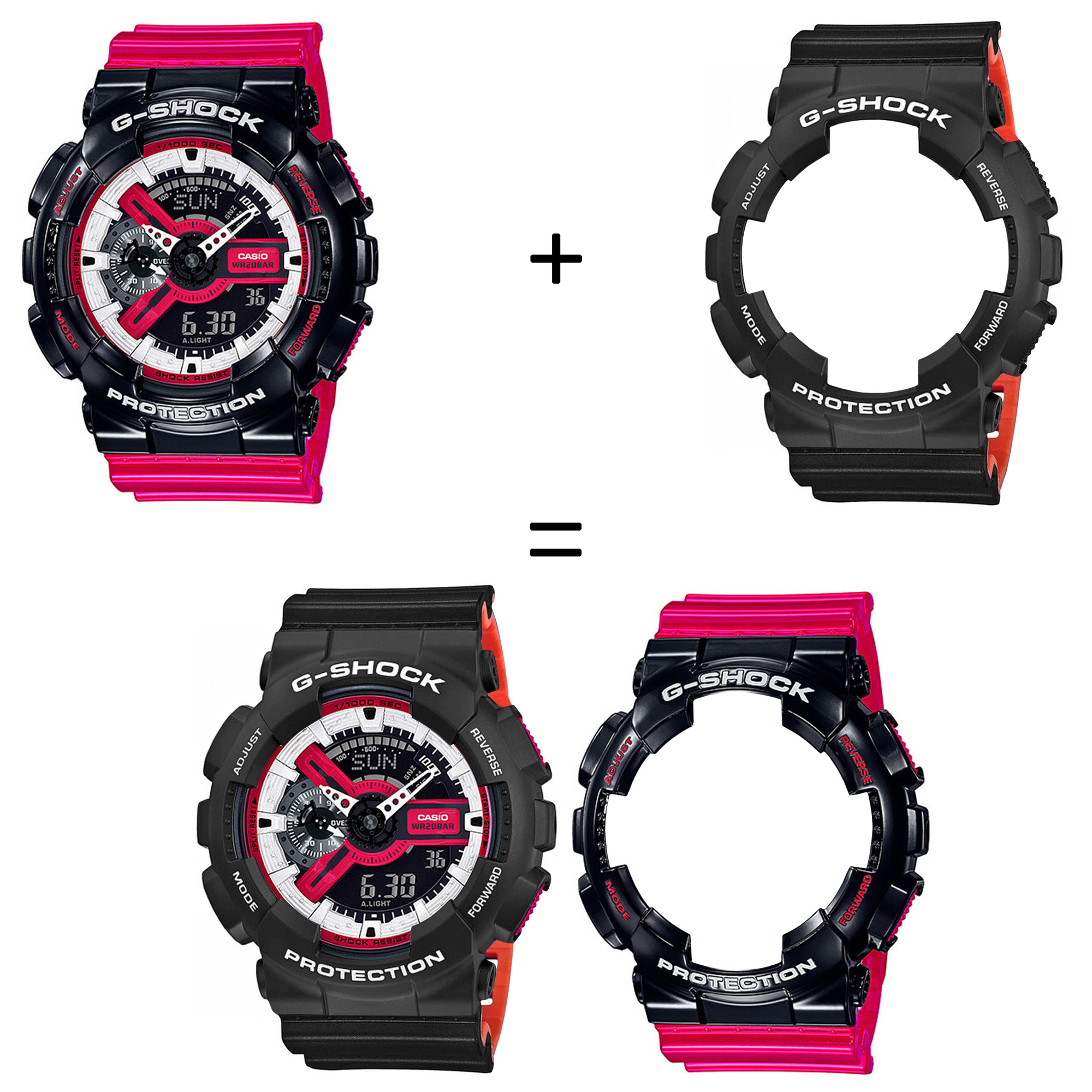 Casio SET GA-110RB-1AER + BEZEL 10508136 + PASEK 10577142 zegarek - miniatura 2