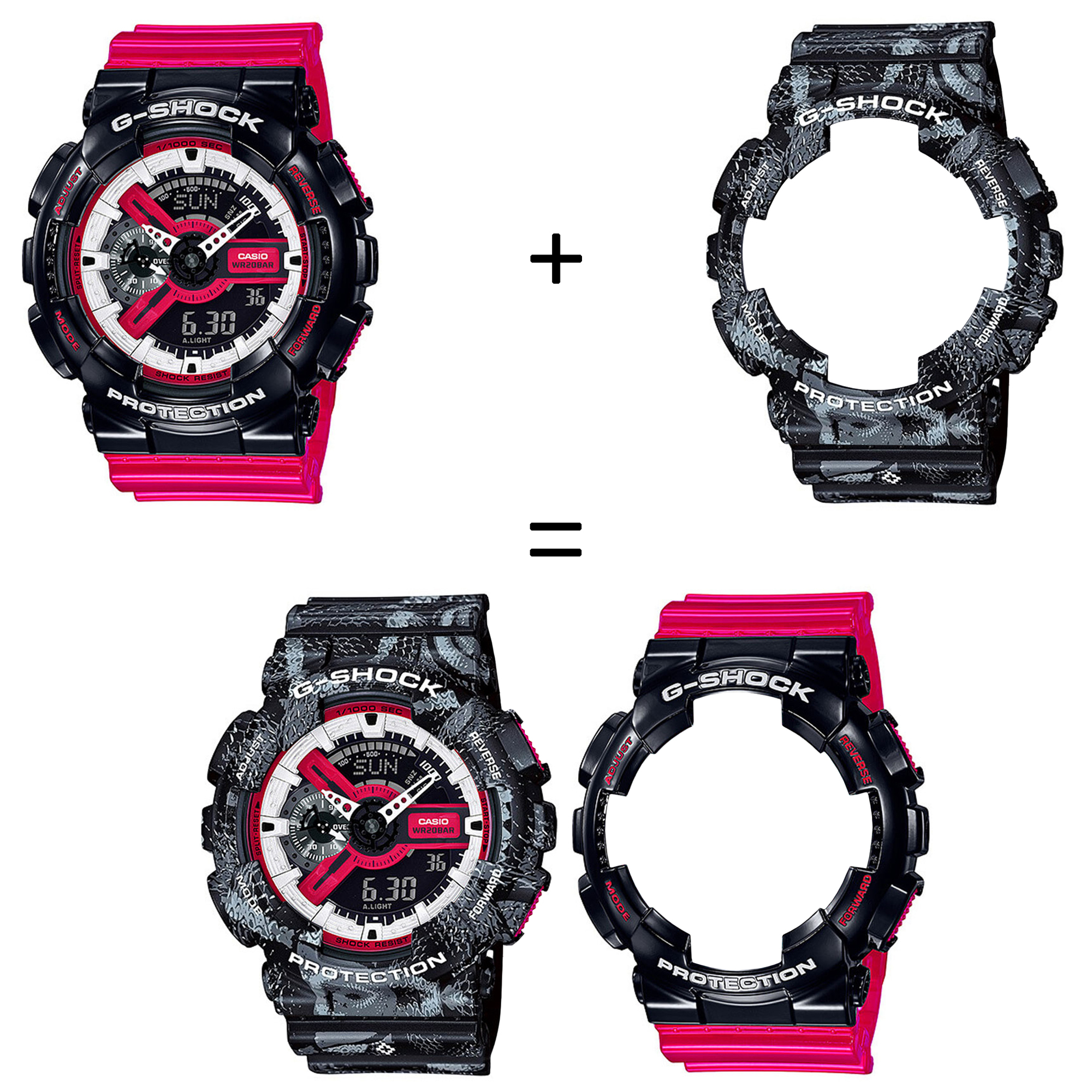 Casio SET GA-110RB-1AER + BEZEL 10520052 + PASEK 10520049 zegarek - miniatura 2