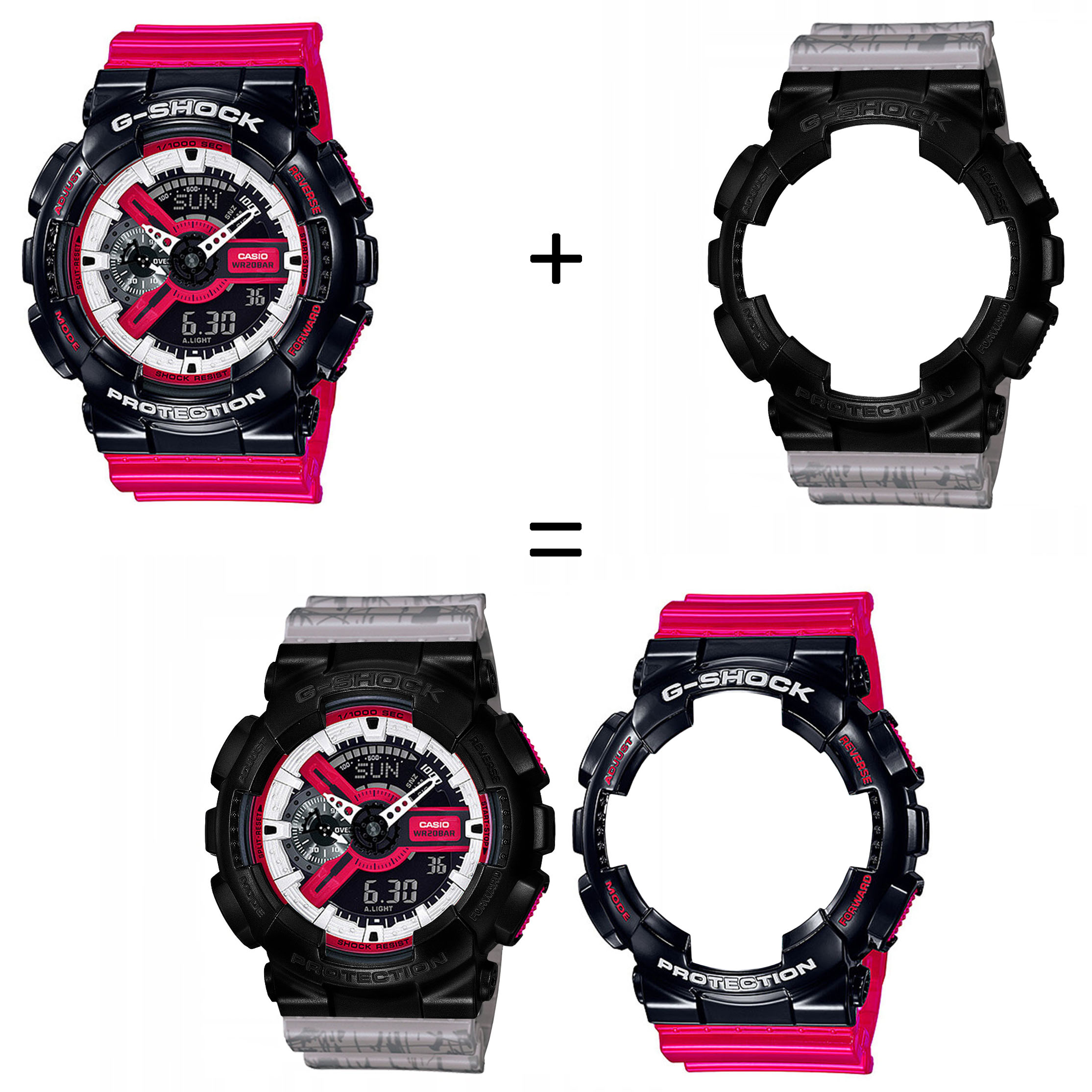 Casio SET GA-110RB-1AER + BEZEL 10523429 + PASEK 10498174 zegarek - miniatura 2