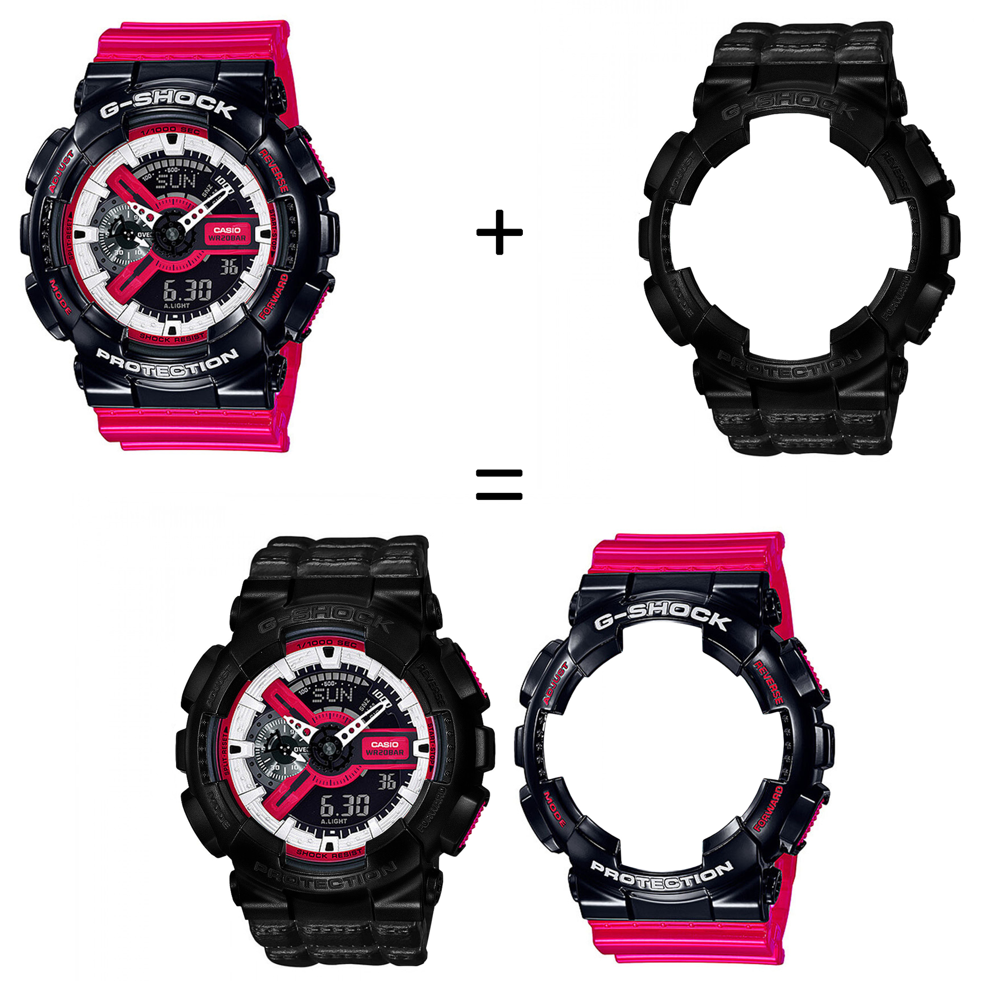 Casio SET GA-110RB-1AER + BEZEL 10523429 + PASEK 10559686 zegarek - miniatura 2