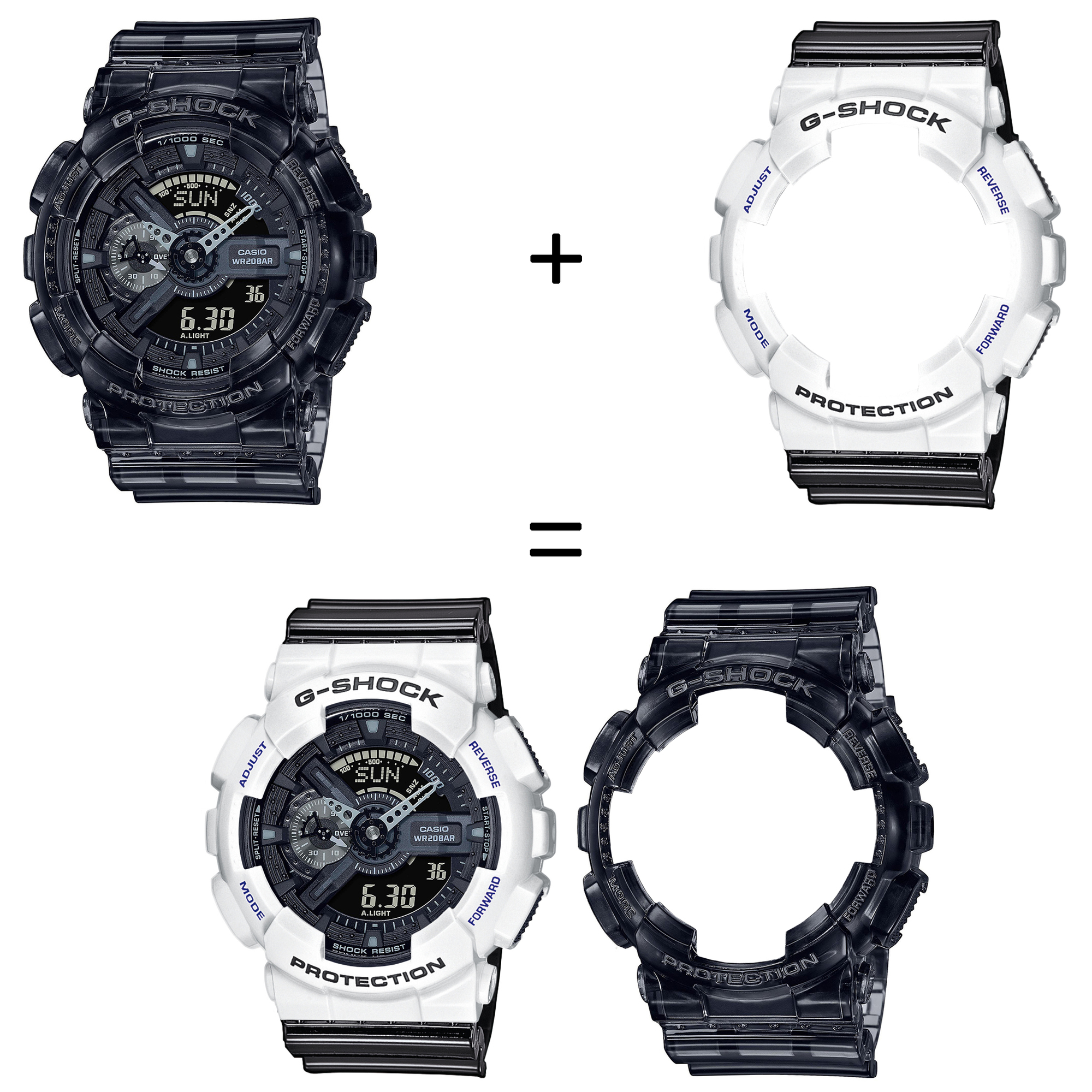 Casio SET GA-110SKE-8AER + BEZEL 10347600 + PASEK 10378391 zegarek - miniatura 2
