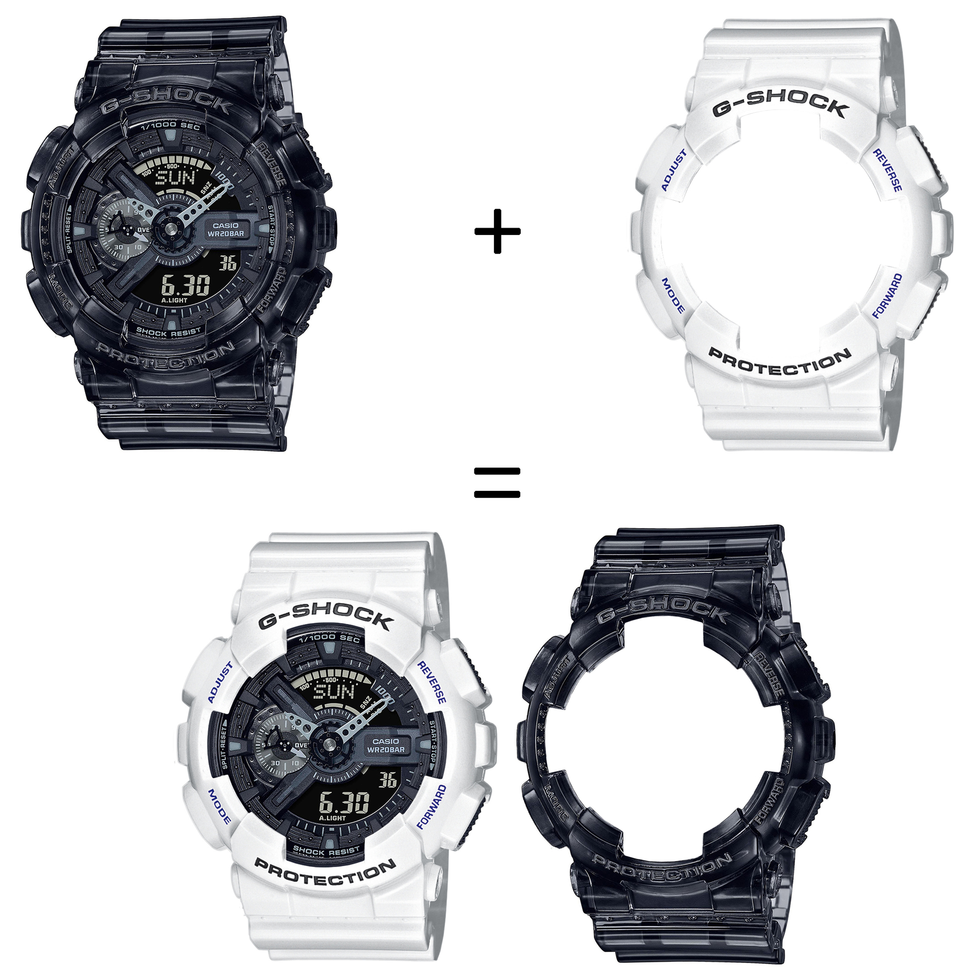 Casio SET GA-110SKE-8AER + BEZEL 10347600 + PASEK 10430571 zegarek - miniatura 2