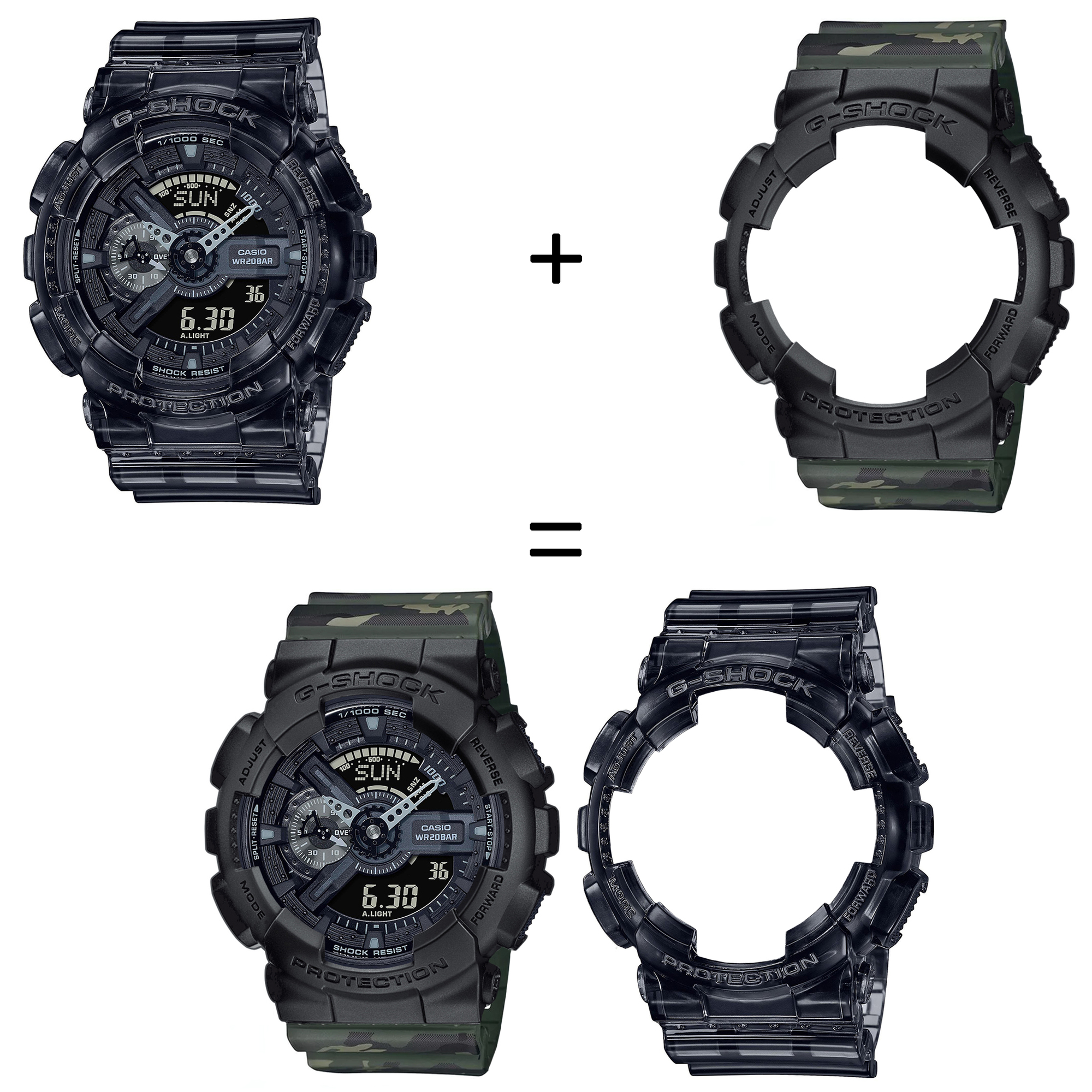 Casio SET GA-110SKE-8AER + BEZEL 10358741 + PASEK 10561429 zegarek - miniatura 2