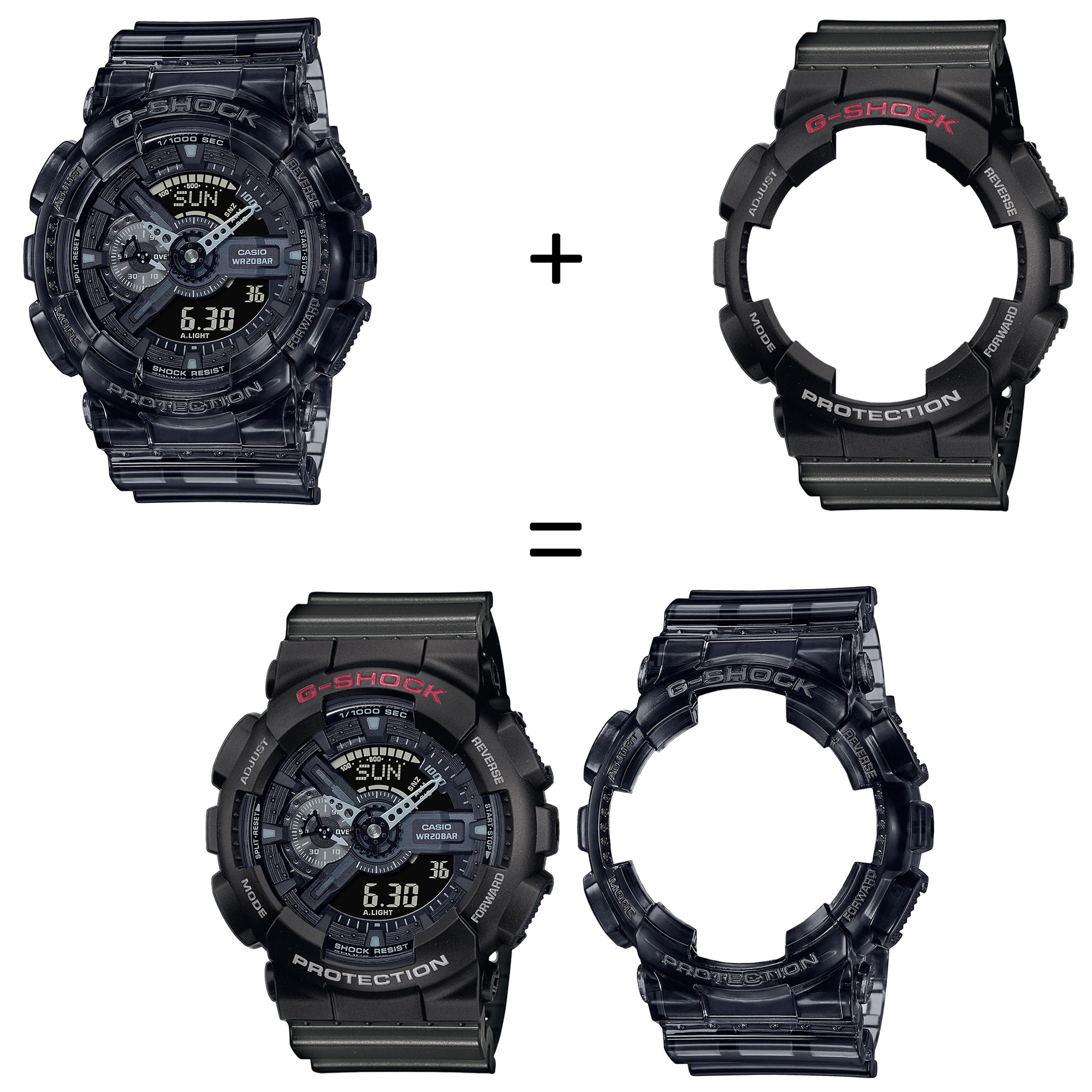 Casio SET GA-110SKE-8AER + BEZEL 10378531 + PASEK 10467764 zegarek - miniatura 2