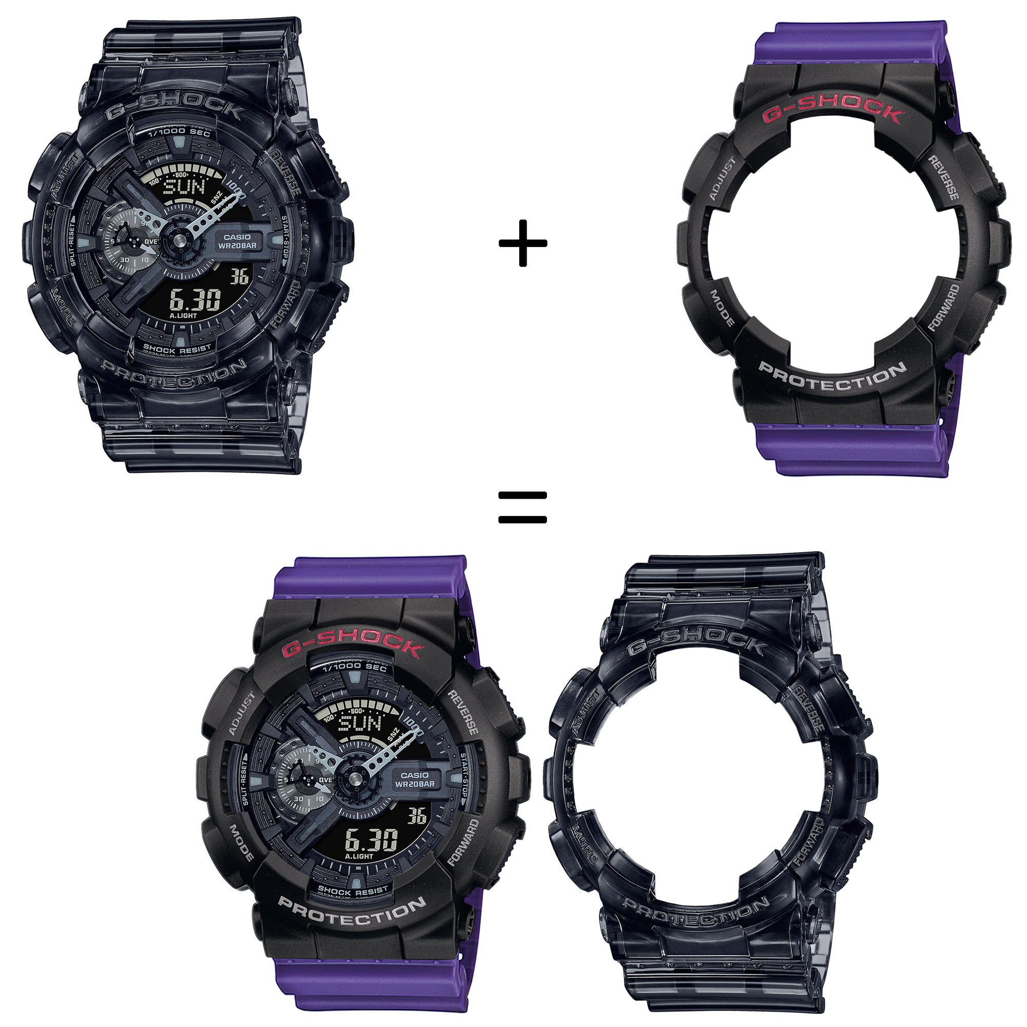 Casio SET GA-110SKE-8AER + BEZEL 10378531 + PASEK 10498156 zegarek - miniatura 2