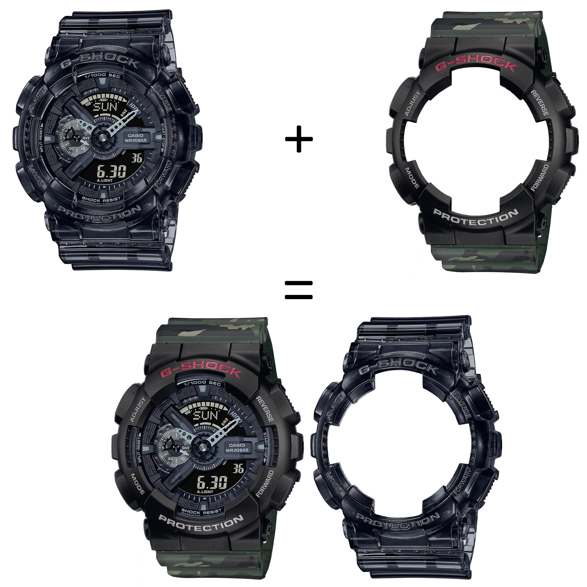Casio SET GA-110SKE-8AER + BEZEL 10378531 + PASEK 10561429 zegarek - miniatura 2