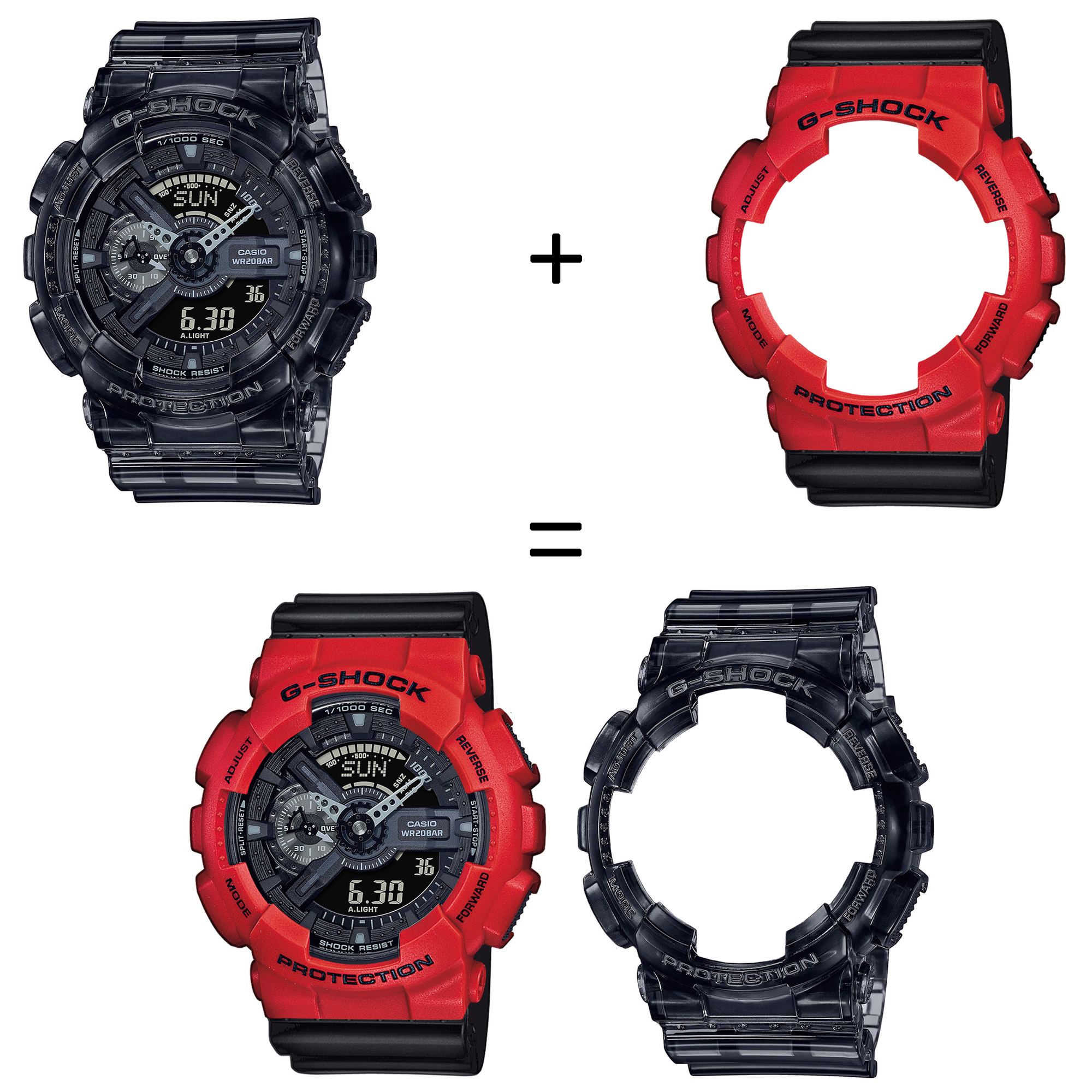 Casio SET GA-110SKE-8AER + BEZEL 10395289 + PASEK 10536683 zegarek - miniatura 2