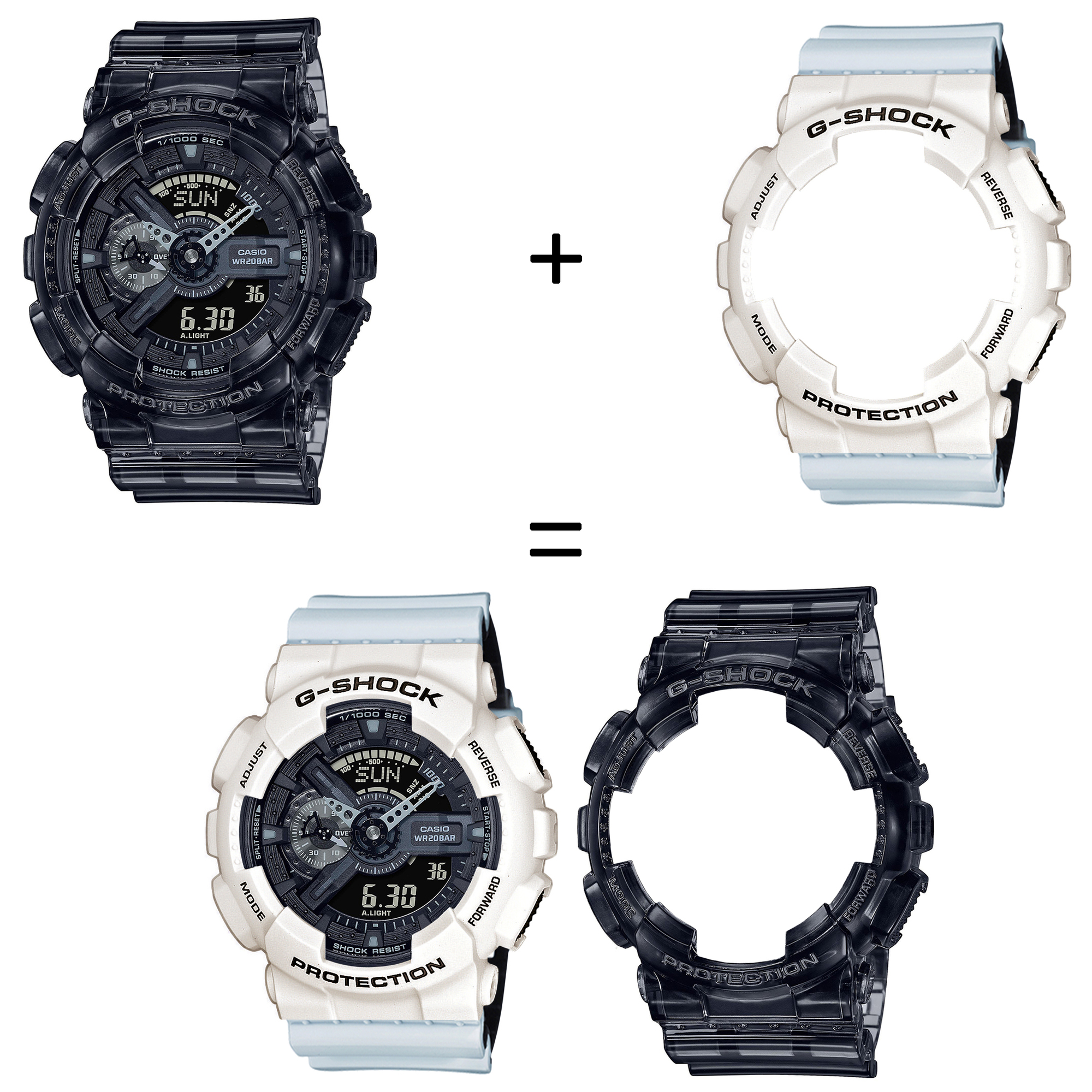 Casio SET GA-110SKE-8AER + BEZEL 10395292 + PASEK 10527469 zegarek - miniatura 2