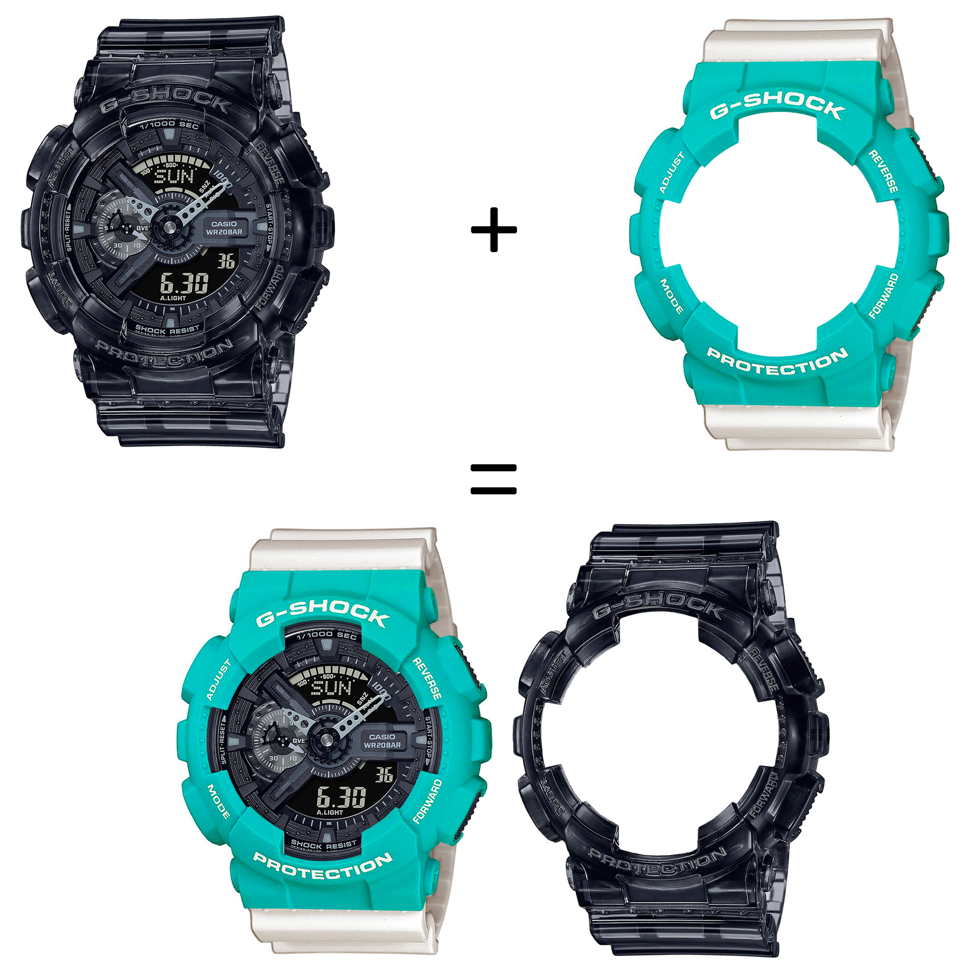 Casio SET GA-110SKE-8AER + BEZEL 10410475 + PASEK 10395227 zegarek - miniatura 2