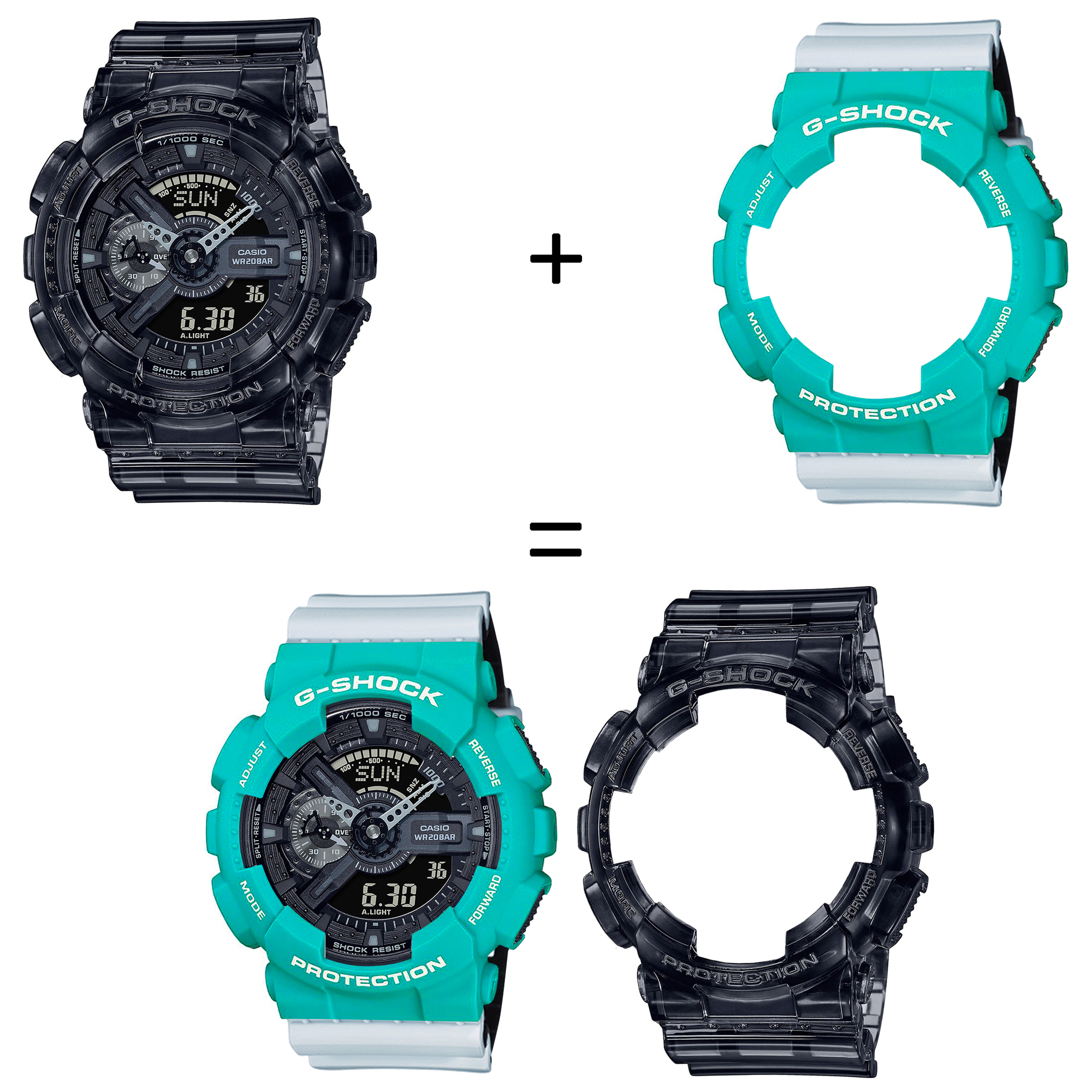 Casio SET GA-110SKE-8AER + BEZEL 10410475 + PASEK 10527469 zegarek - miniatura 2