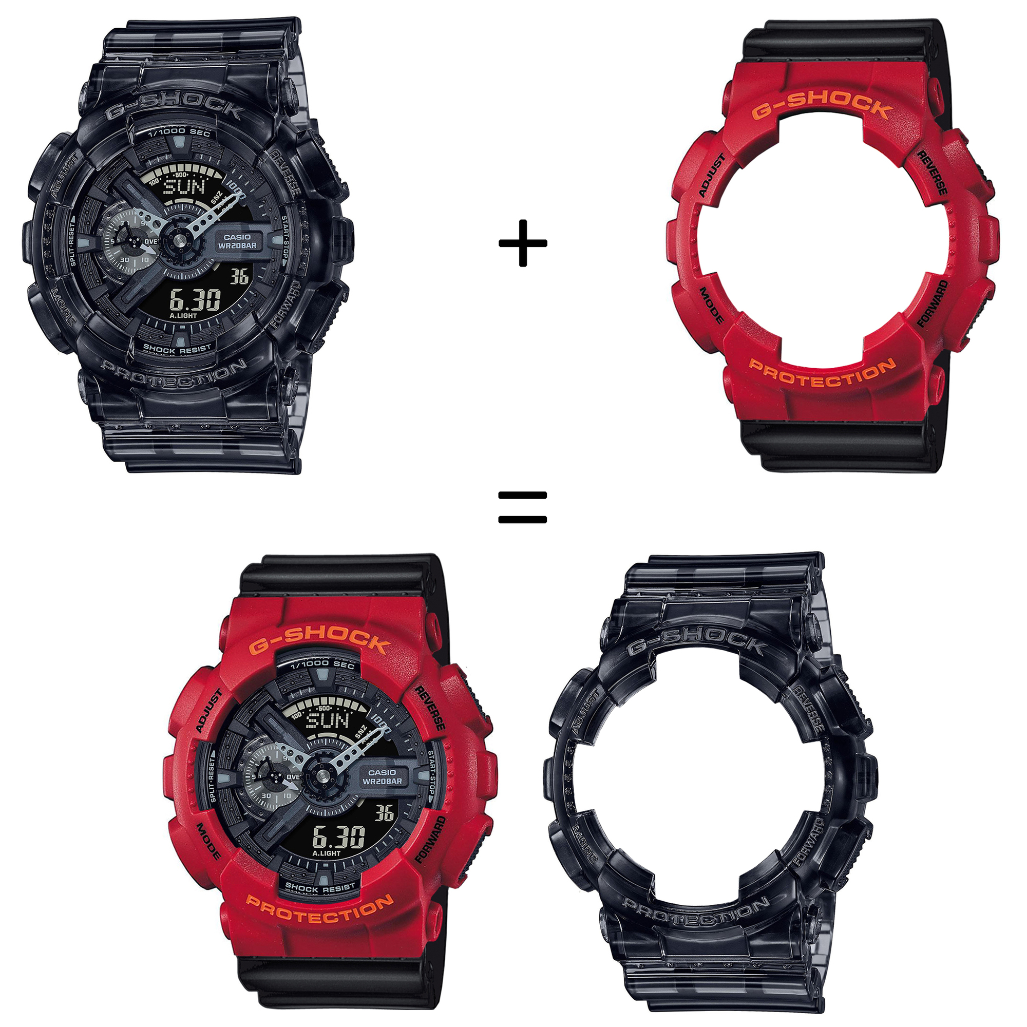 Casio SET GA-110SKE-8AER + BEZEL 10441433 + PASEK 10536683 zegarek - miniatura 2
