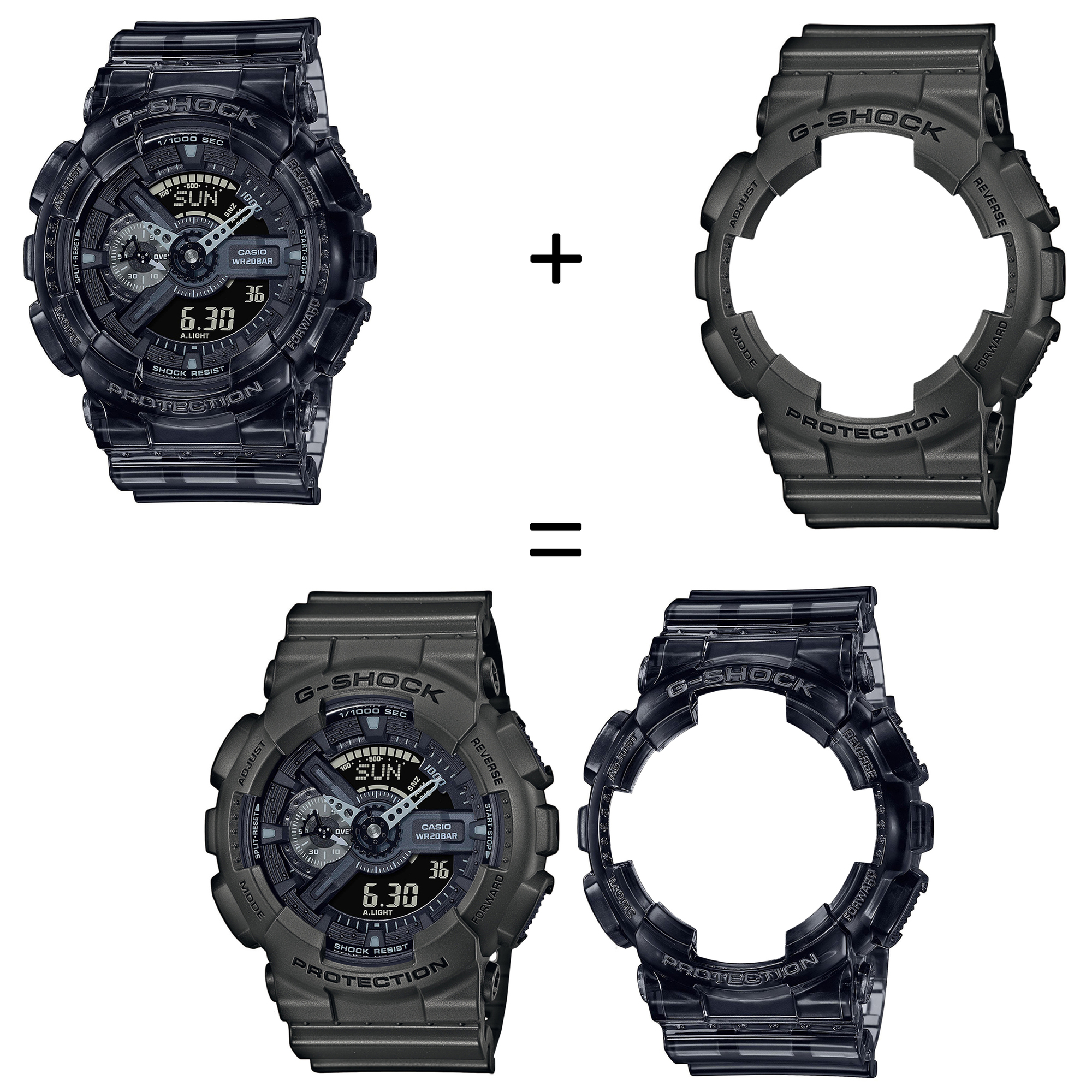 Casio SET GA-110SKE-8AER + BEZEL 10467795 + PASEK 10467764 zegarek - miniatura 2