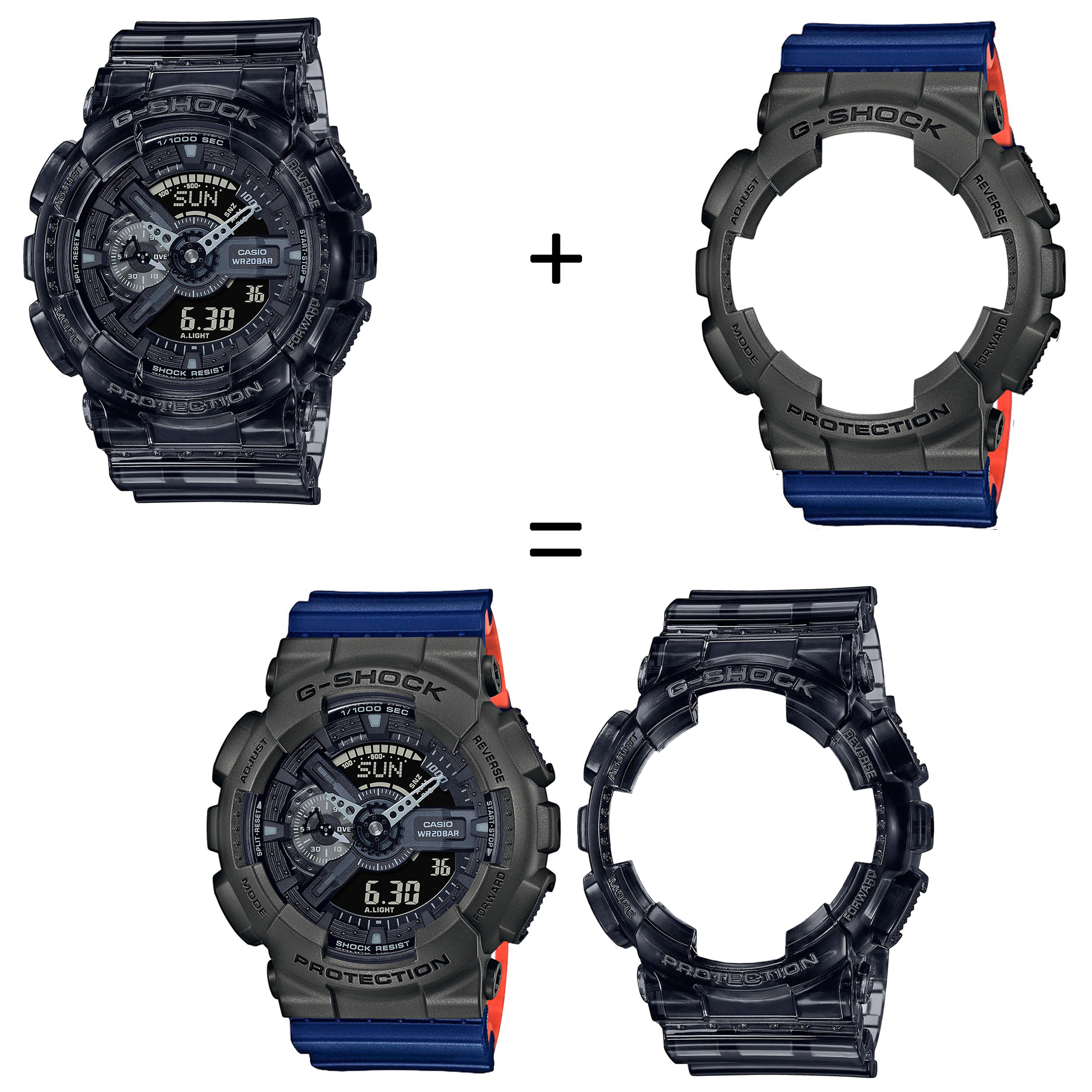 Casio SET GA-110SKE-8AER + BEZEL 10467795 + PASEK 10527467 zegarek - miniatura 2