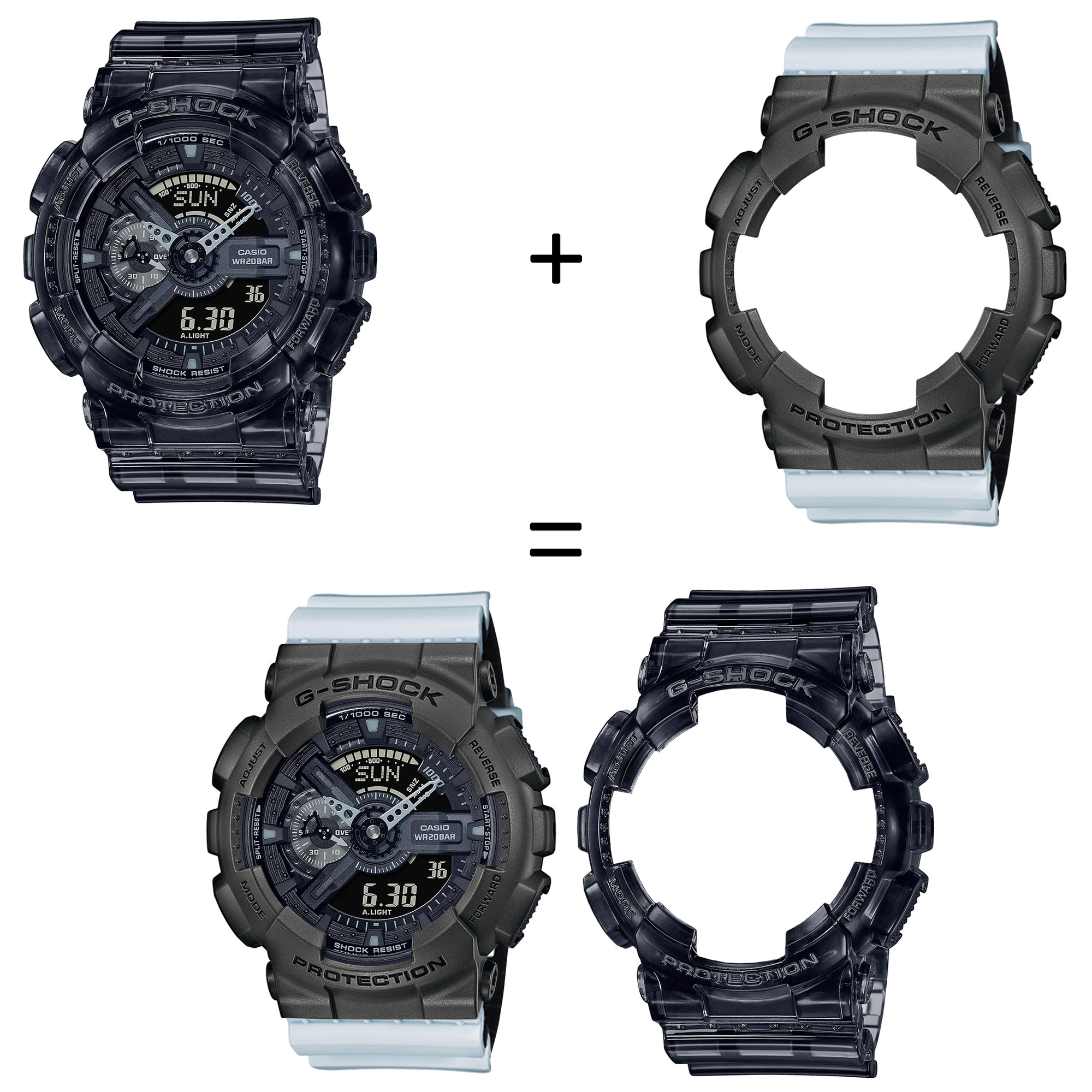 Casio SET GA-110SKE-8AER + BEZEL 10467795 + PASEK 10527469 zegarek - miniatura 2