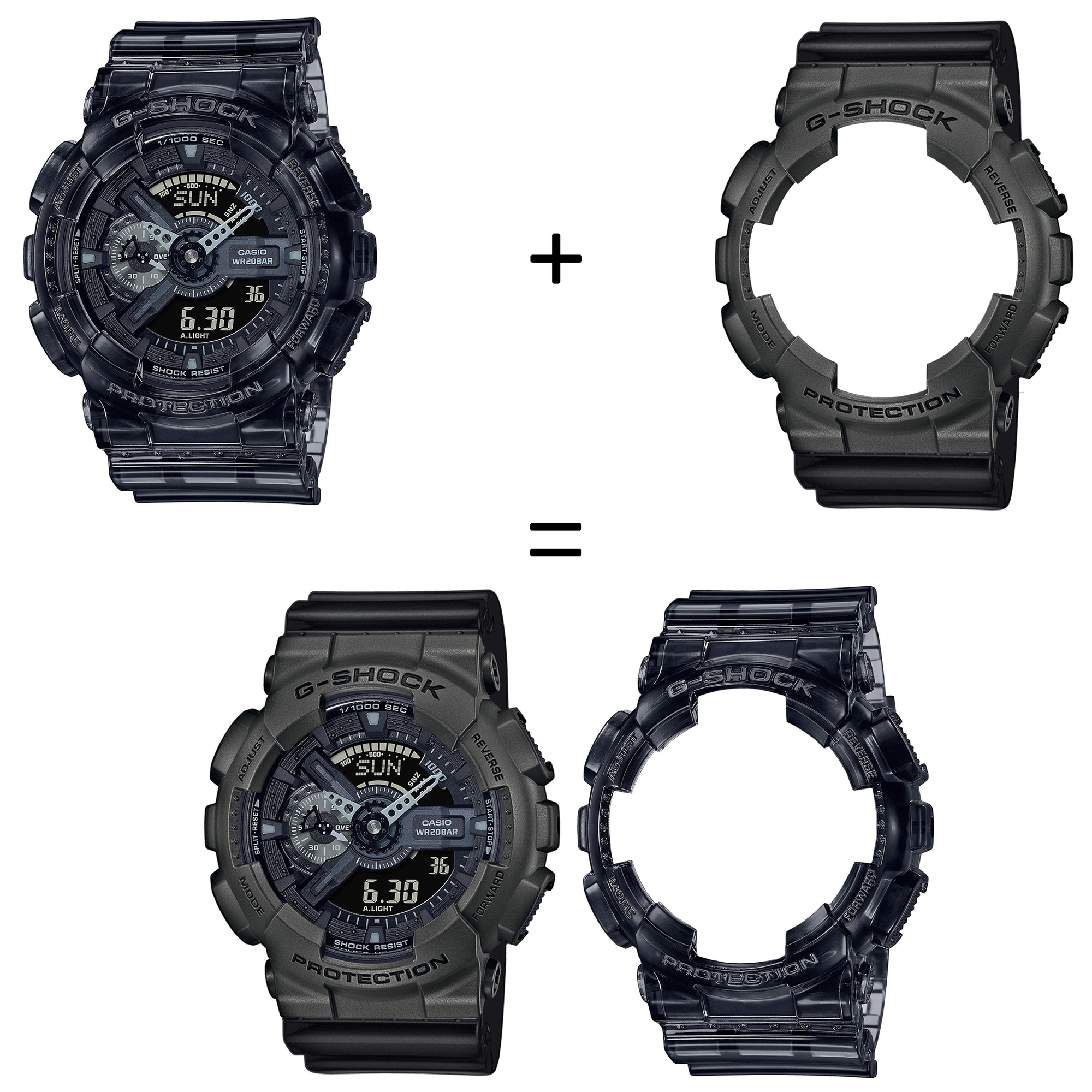 Casio SET GA-110SKE-8AER + BEZEL 10467795 + PASEK 10536683 zegarek - miniatura 2