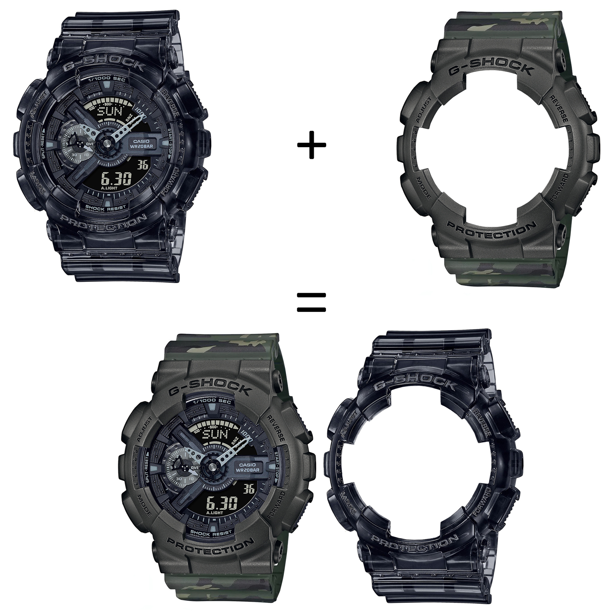 Casio SET GA-110SKE-8AER + BEZEL 10467795 + PASEK 10561429 zegarek - miniatura 2