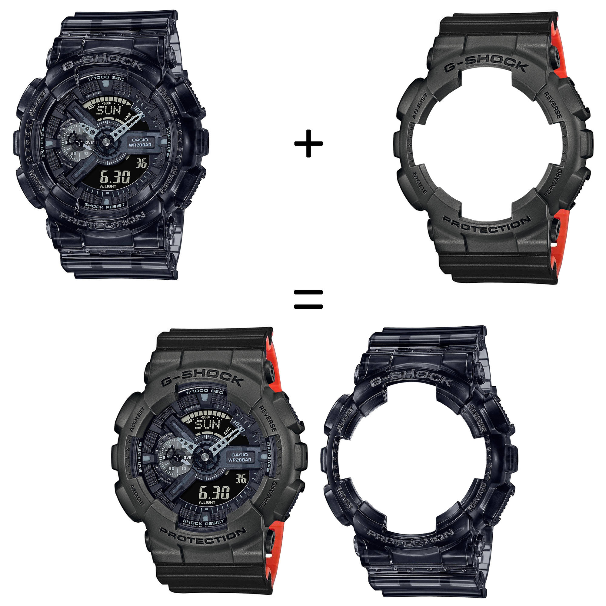 Casio SET GA-110SKE-8AER + BEZEL 10467795 + PASEK 10577142 zegarek - miniatura 2