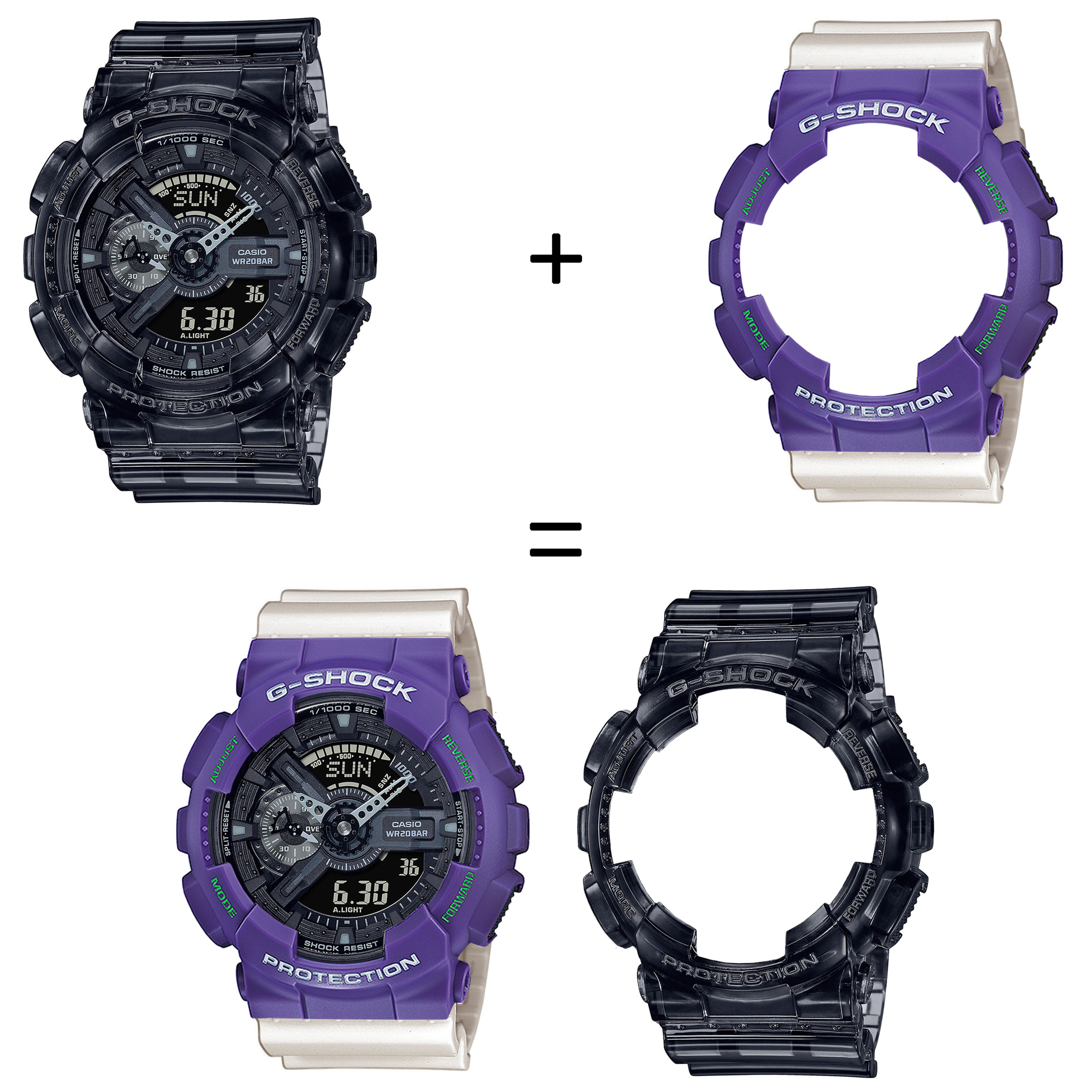 Casio SET GA-110SKE-8AER + BEZEL 10498250 + PASEK 10395227 zegarek - miniatura 2