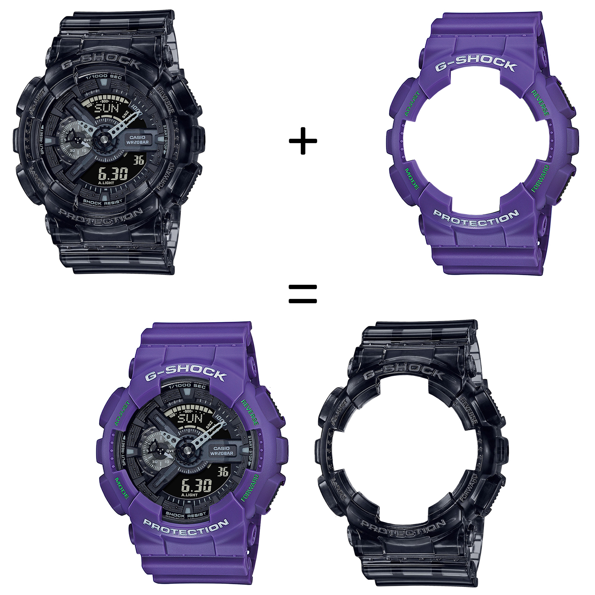 Casio SET GA-110SKE-8AER + BEZEL 10498250 + PASEK 10498156 zegarek - miniatura 2