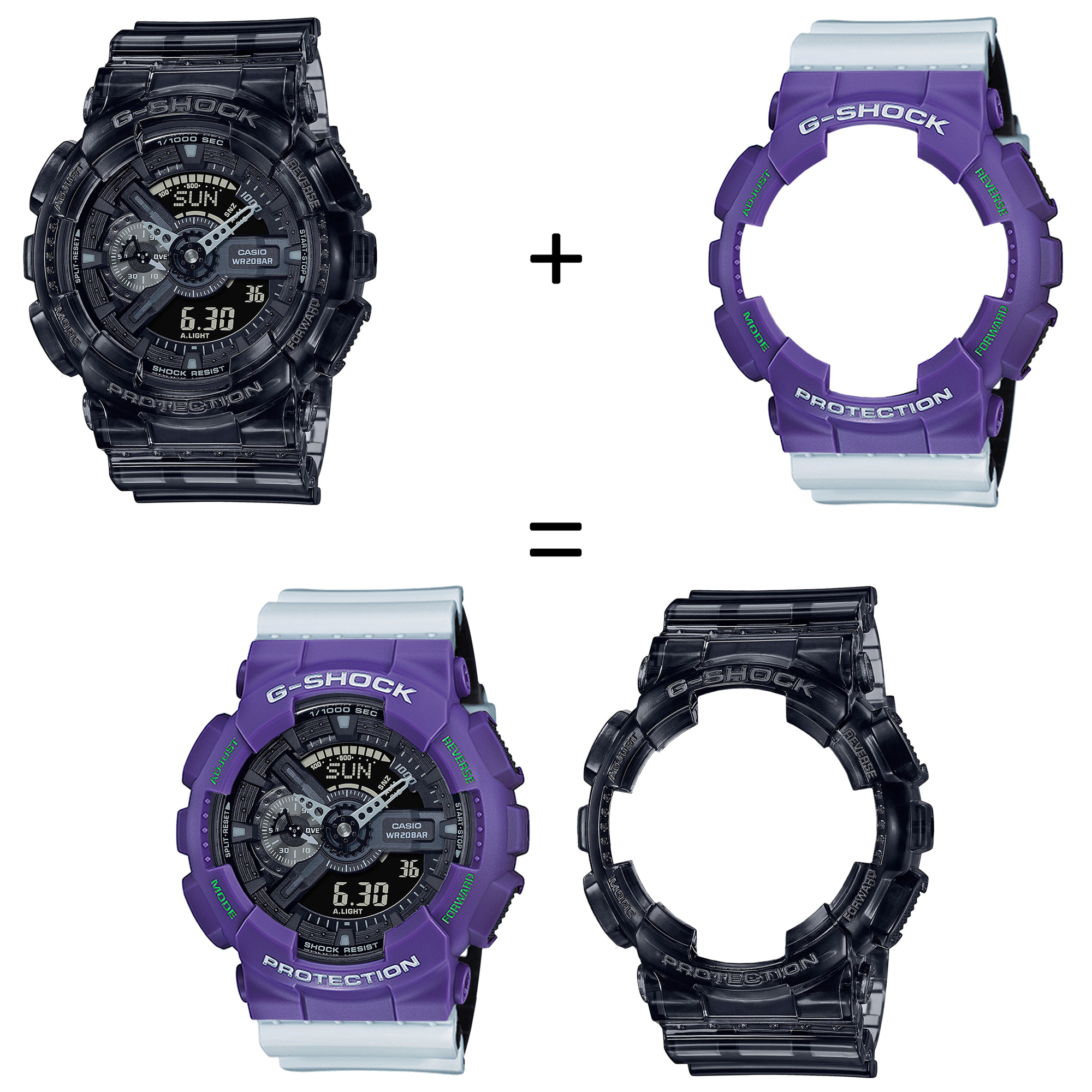 Casio SET GA-110SKE-8AER + BEZEL 10498250 + PASEK 10527469 zegarek - miniatura 2