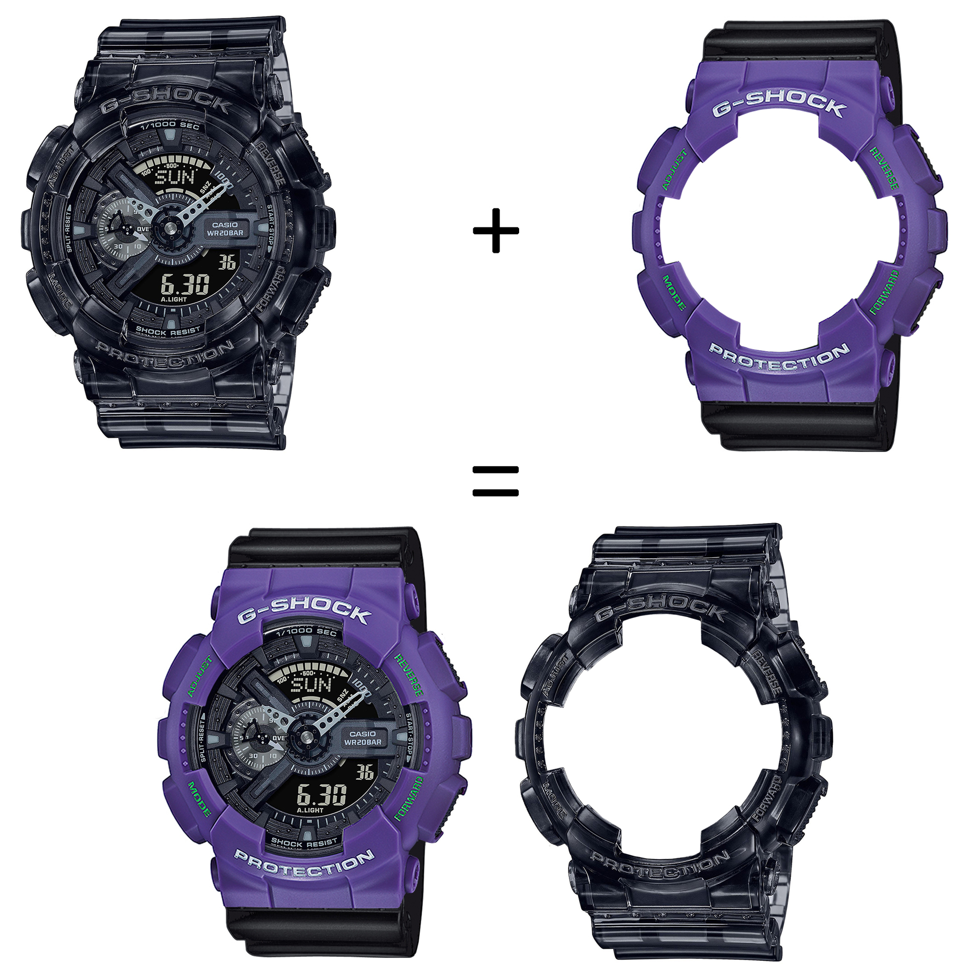 Casio SET GA-110SKE-8AER + BEZEL 10498250 + PASEK 10536683 zegarek - miniatura 2