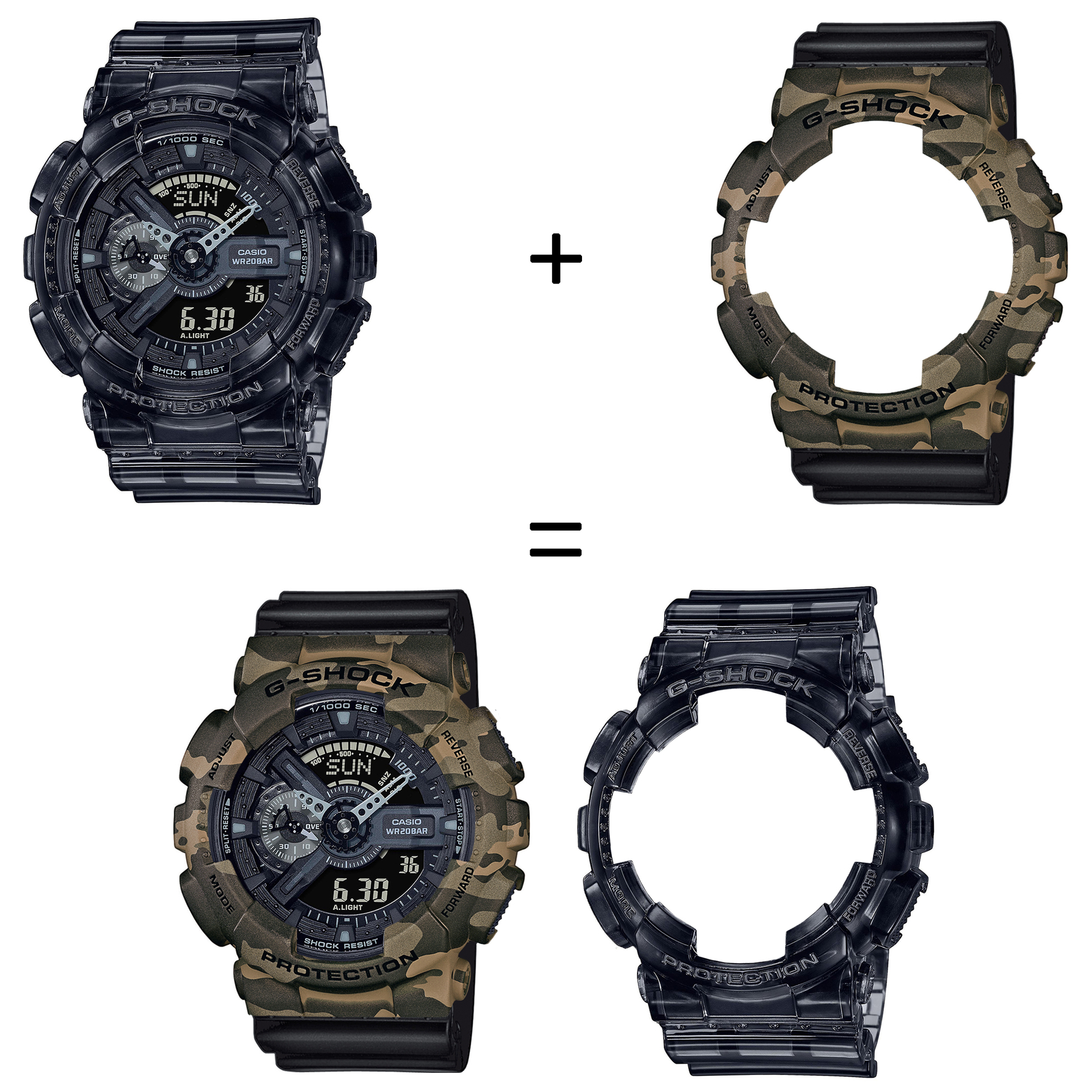Casio SET GA-110SKE-8AER + BEZEL 10507070 + PASEK 10347688 zegarek - miniatura 2